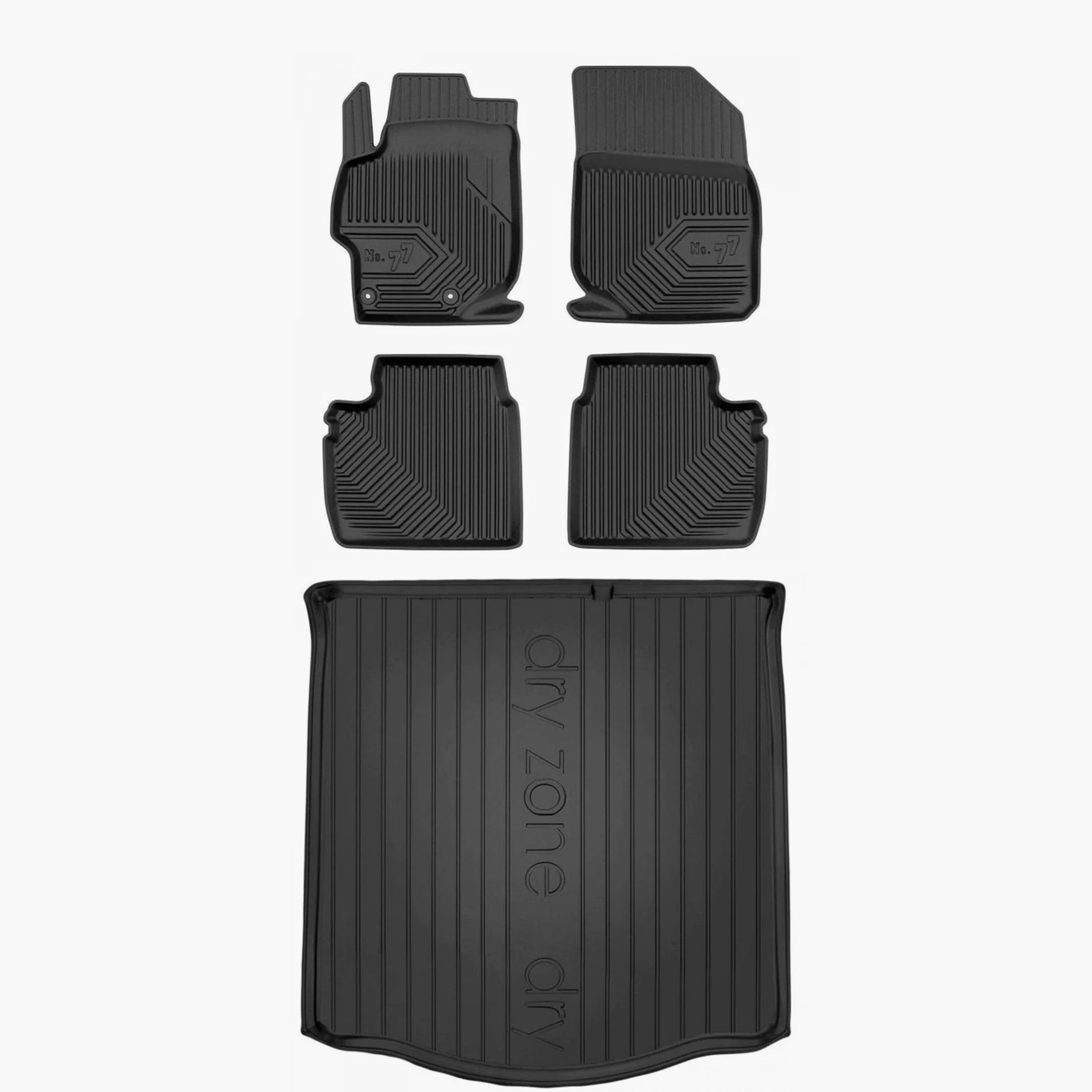 MOTOS Set de alfombrillas de goma y alfombrillas de maletero para Citroen C-Elysée II desde 2012 Mejora la comodidad de tus viajes con la alfombrilla antideslizante para coche NO.77- alfombrillas para