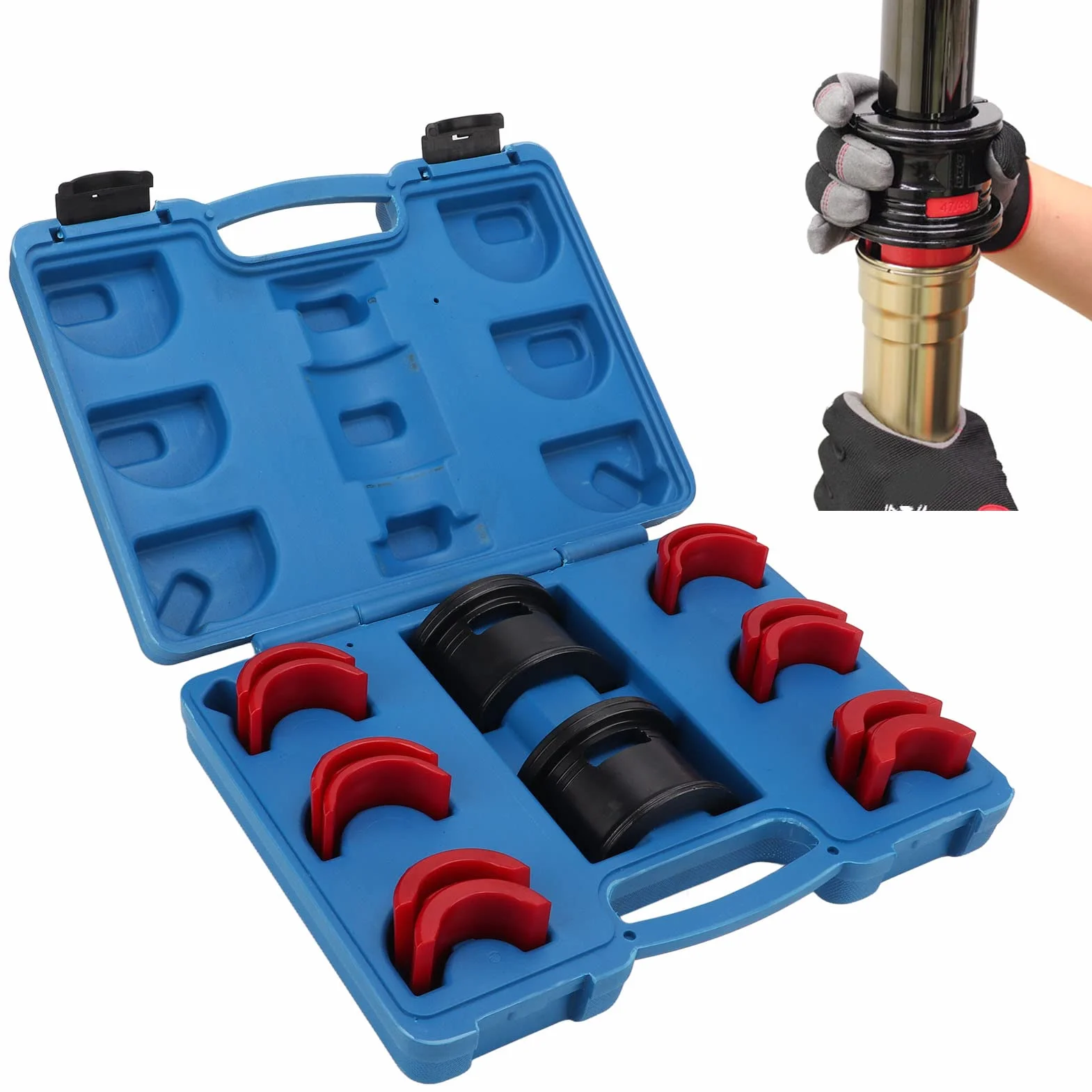 Herramienta de Controlador de Sello de Horquilla Delantera, Noslip Grip 35-50 Mm Forma de Brida Herramienta de Instalación de Sellos de Aceite del Cuerpo para Motocicletas Bicicletas