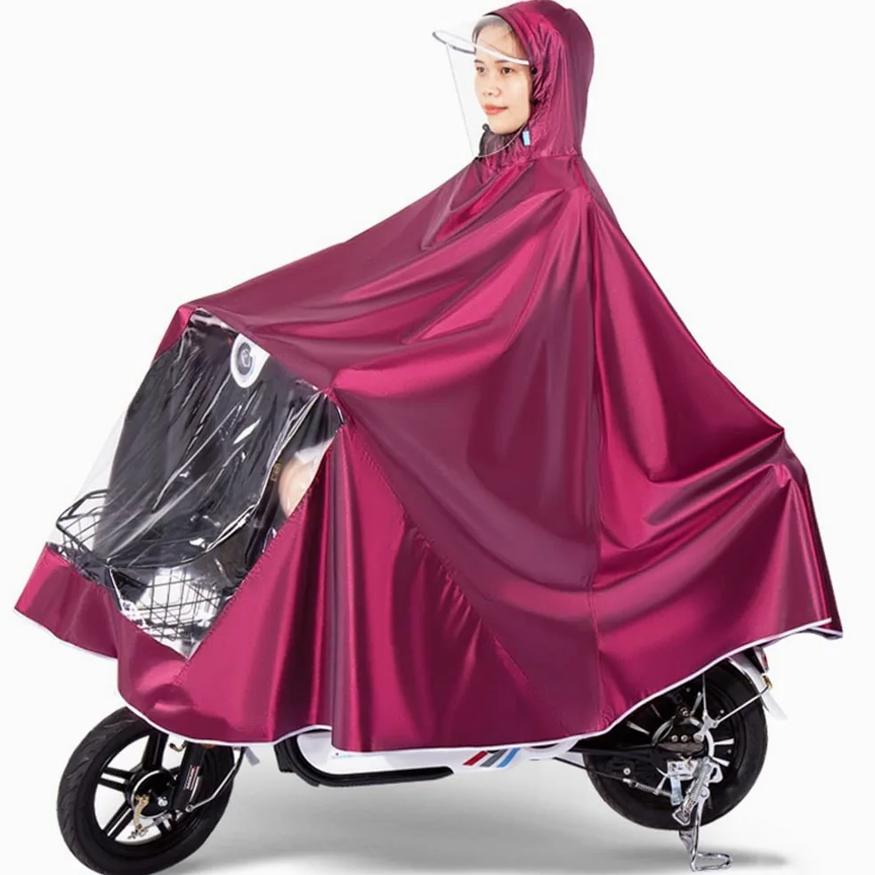 Chubasquero eléctrico para scooter, engrosamiento para hombres y mujeres, poncho de lluvia individual/doble, chubasquero para motocicleta para montar al aire libre (rojo 4XL sin cubierta de espejo)