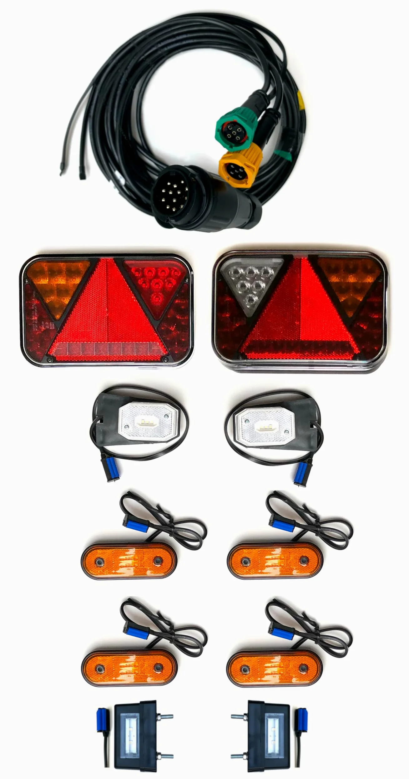 Kit de Iluminación Trasera LED 5 Funciones con Sistema CANBUS para Remolque, Trailer, Caravana, Vehículo Agrícola, Camión – Luz de Posición, Freno, Intermitente, Marcha Atrás, Antiniebla – E9