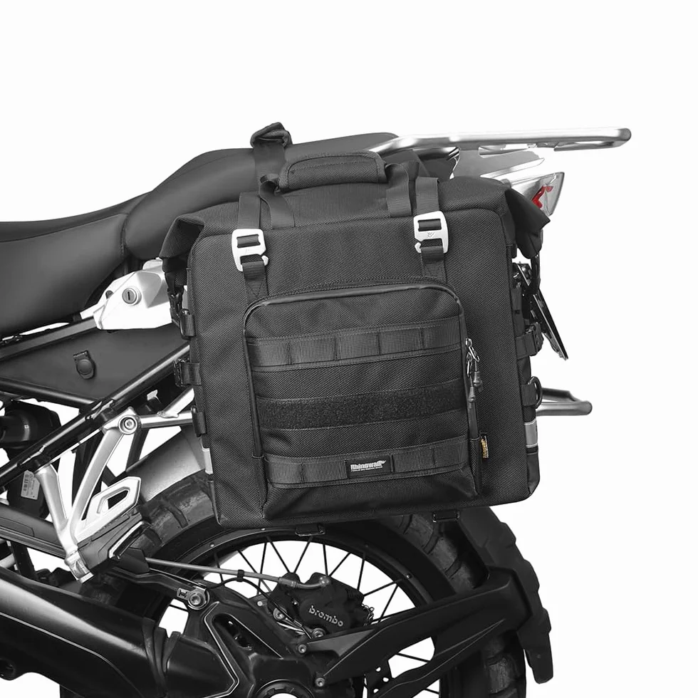Rhinowalk Bolsas laterales impermeables 25L para moto aventura deportiva negro