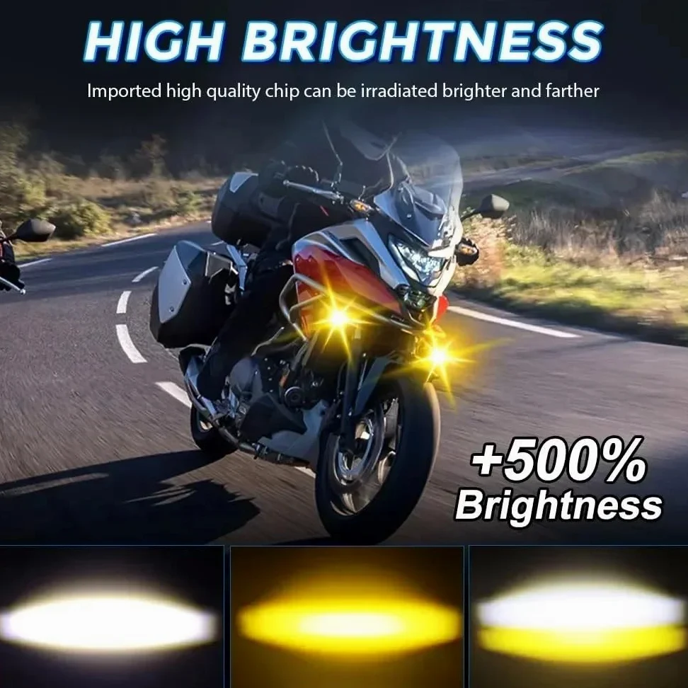 Faros Compatible con Kawasaki Car SUV ATV12D, focos LED auxiliares para motocicleta, faros delanteros para Moto, luces antiniebla, intermitentes Faro Compatible(P1 2 PCS Light)