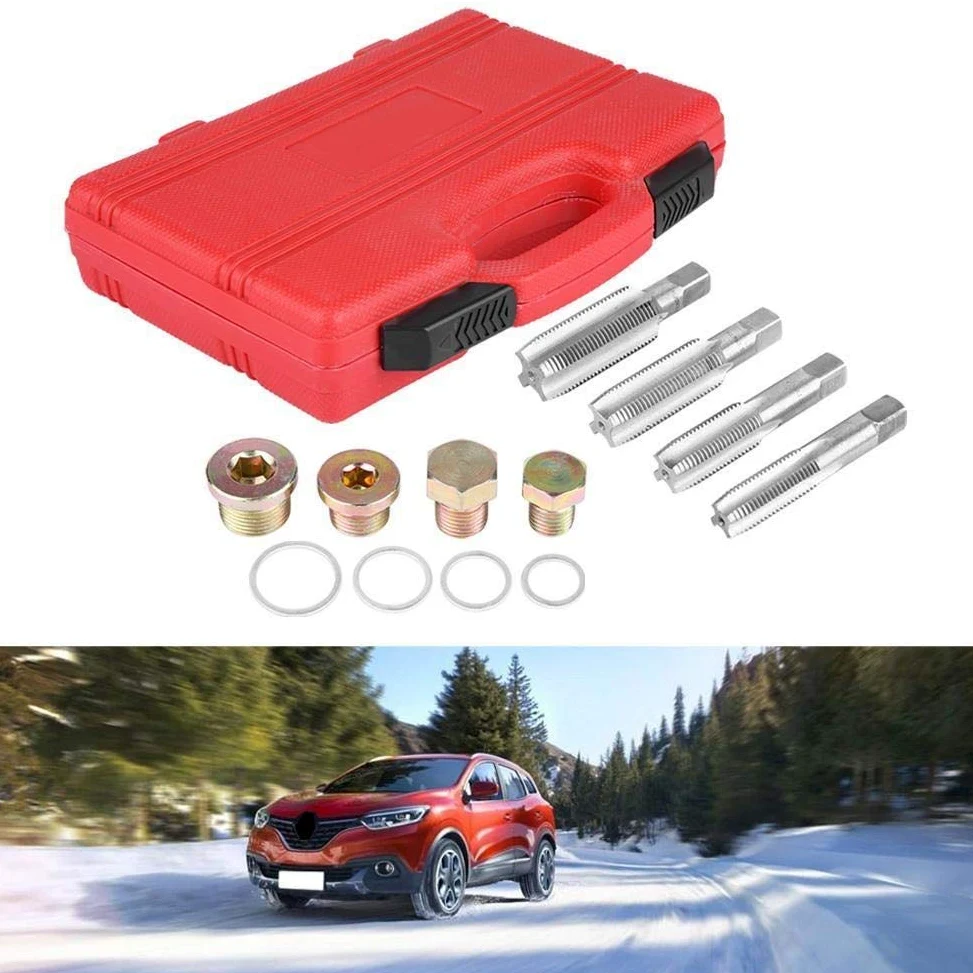 KSTE 64pcs Cárter de Aceite de reparación de roscas Kit de colector de Aceite de Caja de Cambios Tapón de Drenaje del Sistema de Herramienta M13 M15 M17 M20