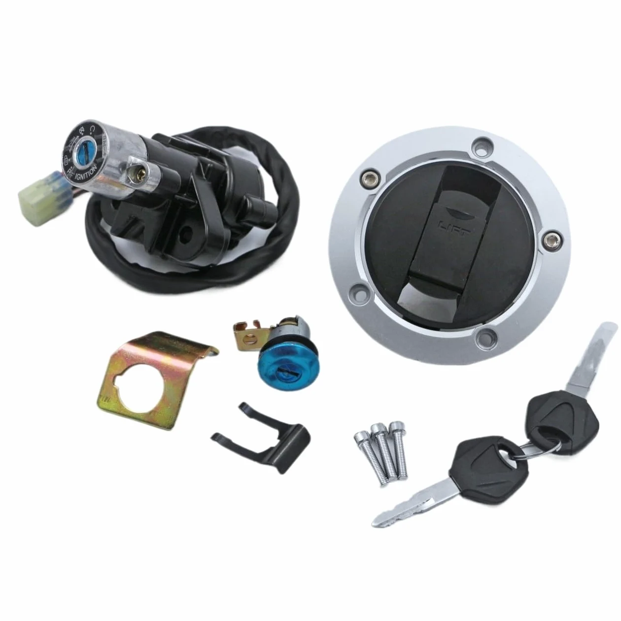 para Suz&uki V-Strom 650 1000 DL650 DL1000 DL 650 DL 1000 2014 2015 Tapa Tanque Combustible Encendido Motocicleta Cubierta Asiento Conjunto De Bloqueo Tapones depósito