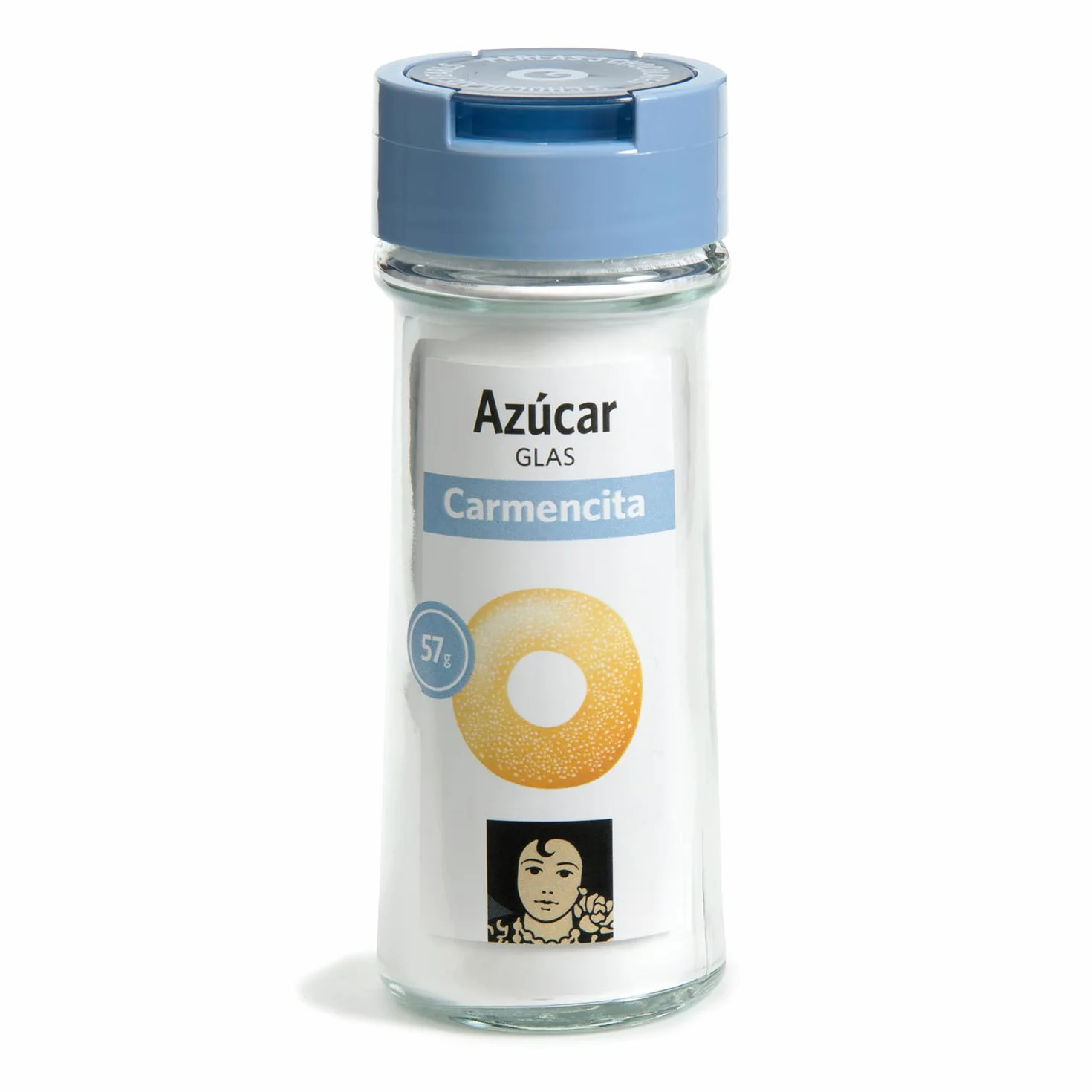 Carmencita Azúcar Glass Tarro de Cristal con Tapón Dosificador 57g