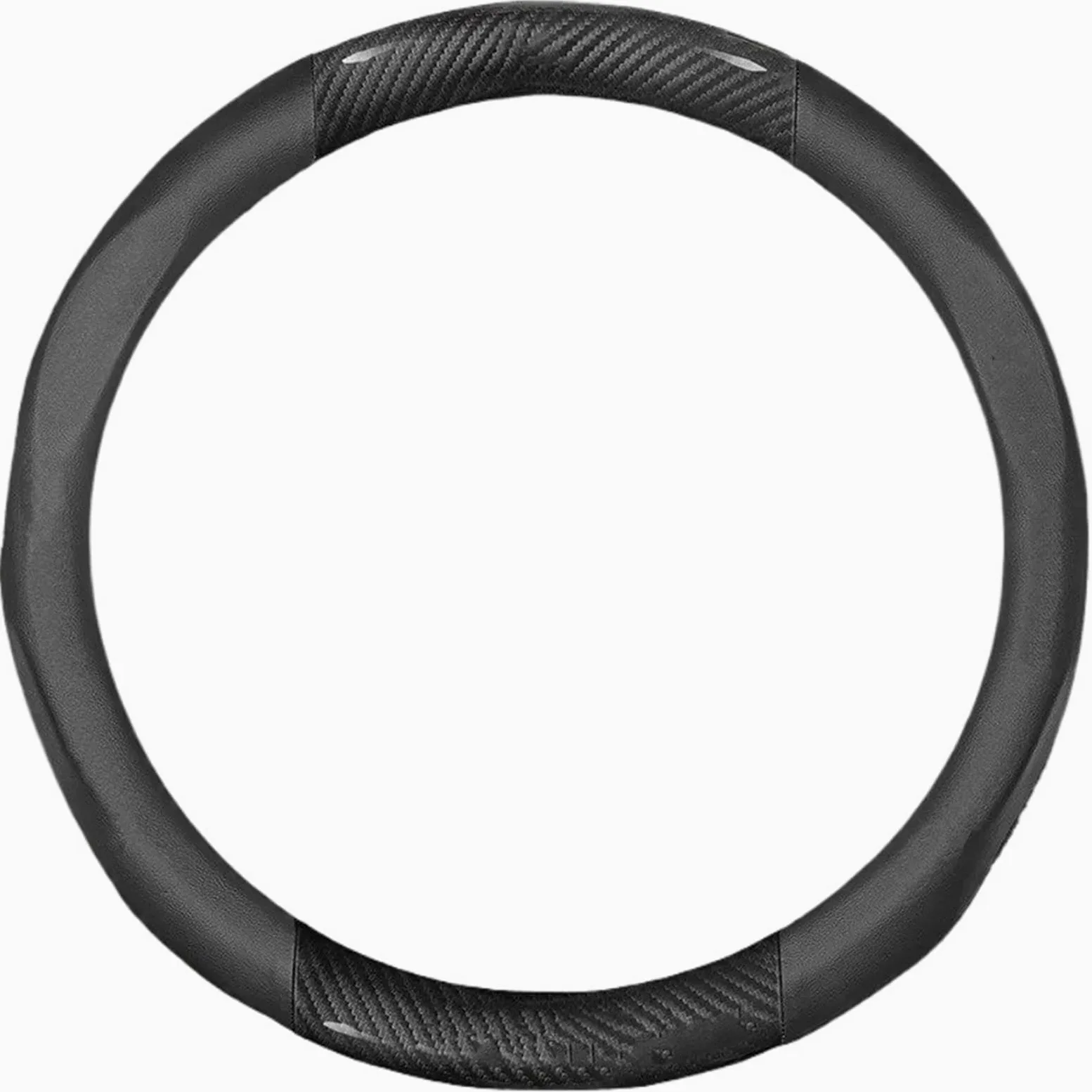 Cubierta Volante Coche para Q50 Q60S Q70 QX30 QX50 QX55 QX56 QX60 QX70 QX8 JX35 EX25 FX35 G37 M35 ESQ Funda Volante Cuero Fibra Carbono(O Carbon Fiber Black)