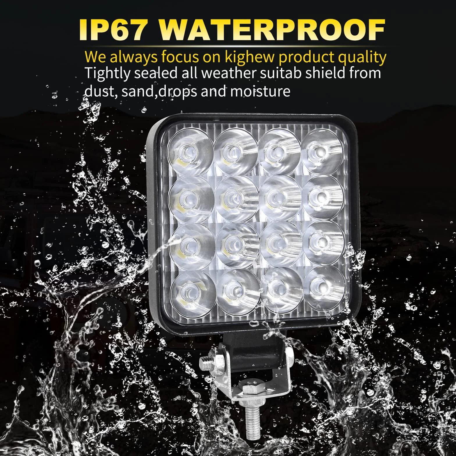 AUXTINGS 3.5 cala 9 cm 48W mini Faro de trabajo LED Spot 6000K IP67 Impermeable 12V 24V para off road camión coche ATV 4x4 tractor moto 2 piezas
