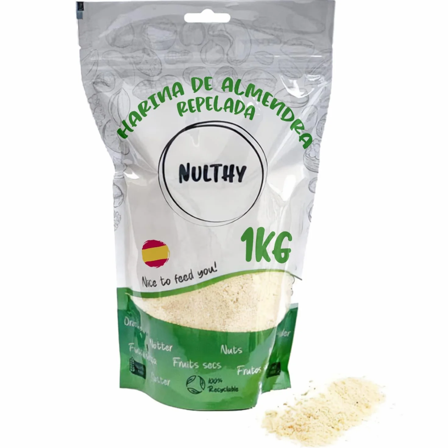 Harina de Almendra Repelada 1kg - Producto Español para Repostería Keto y Macarons