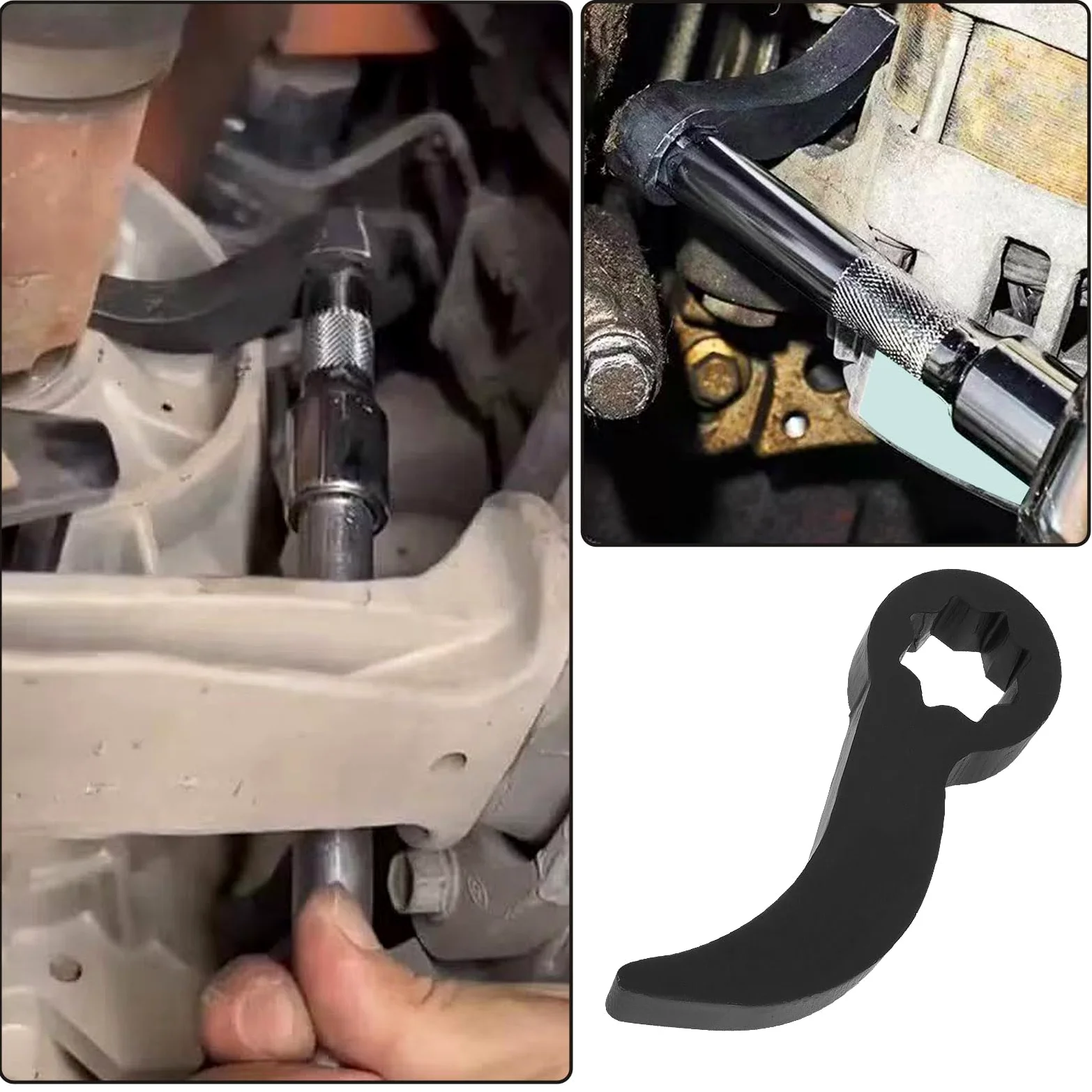 Adaptador de Cabeza de Palanca de 1/2" para Llave de Palanca de 75 Mm Herramienta de Palanca para Adaptarse A Barra Rompedora D de 1/2" O Trinquete de Reparación de Automóviles Color Negro