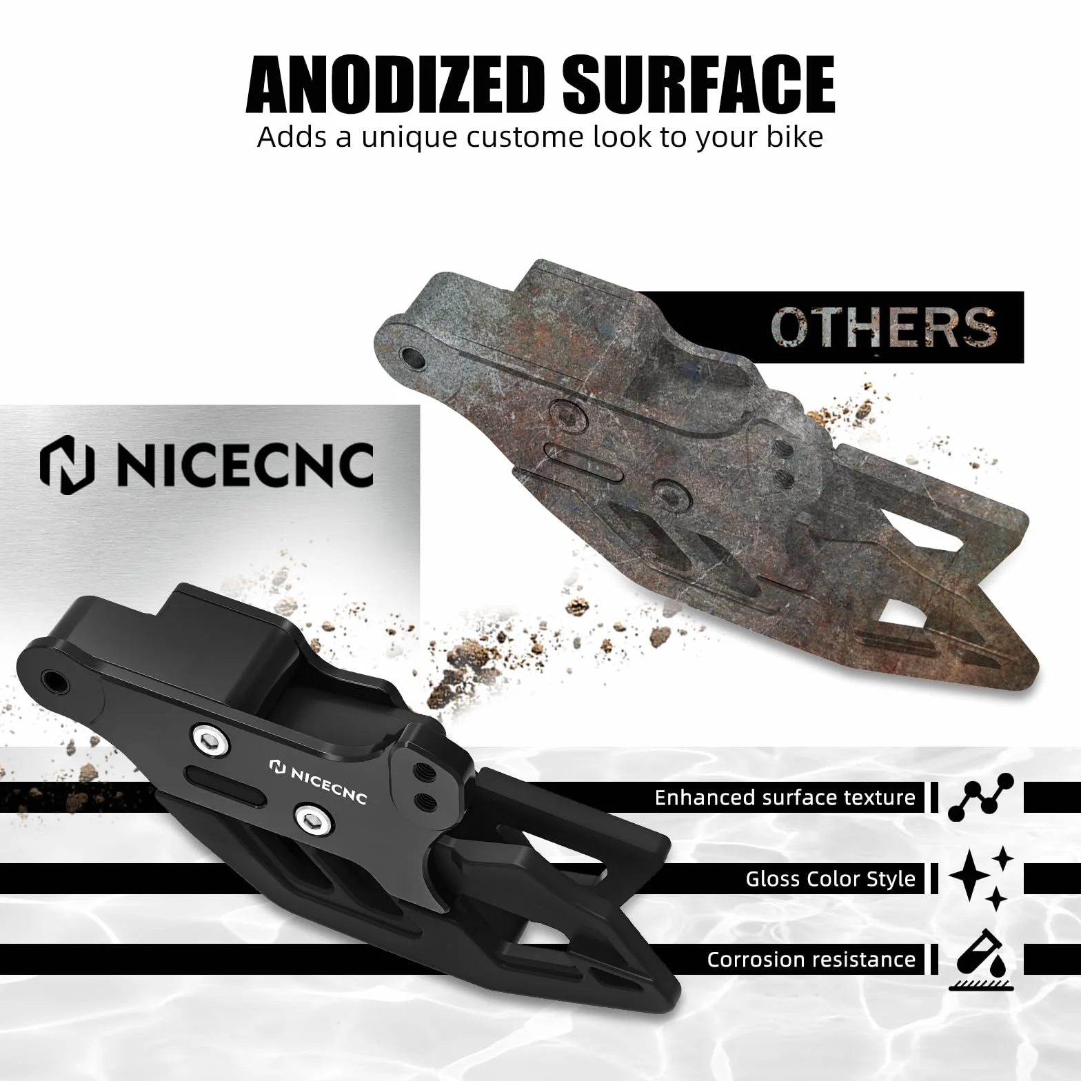 NICECNC Guía de Cadena de Motocicleta Compatible with 690 Enduro R/SMC R, Ver Accesorios, Color Negro