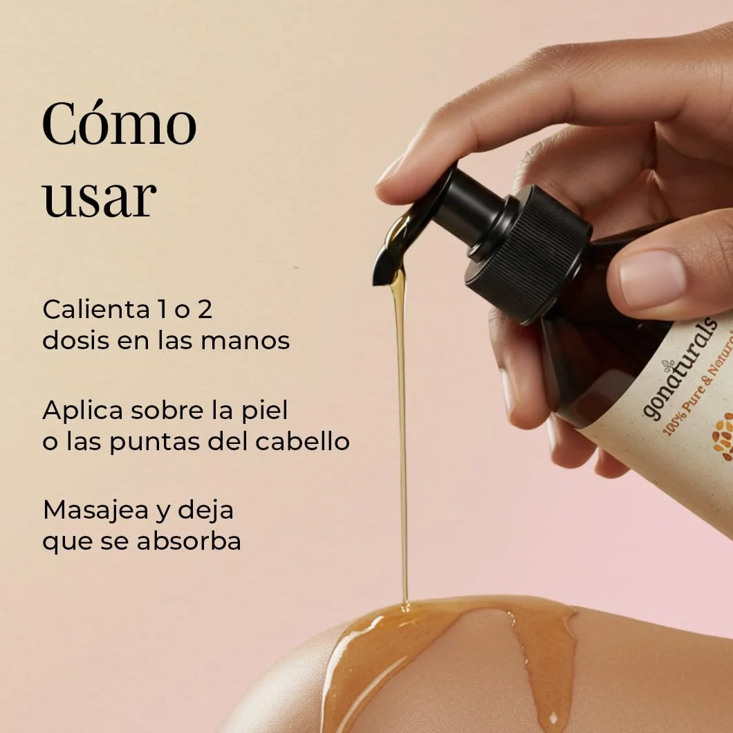 GoNaturals Aceite de Almendras Dulces 250ml 100% Puro Natural Prensado en Frío Corporal Hidratante