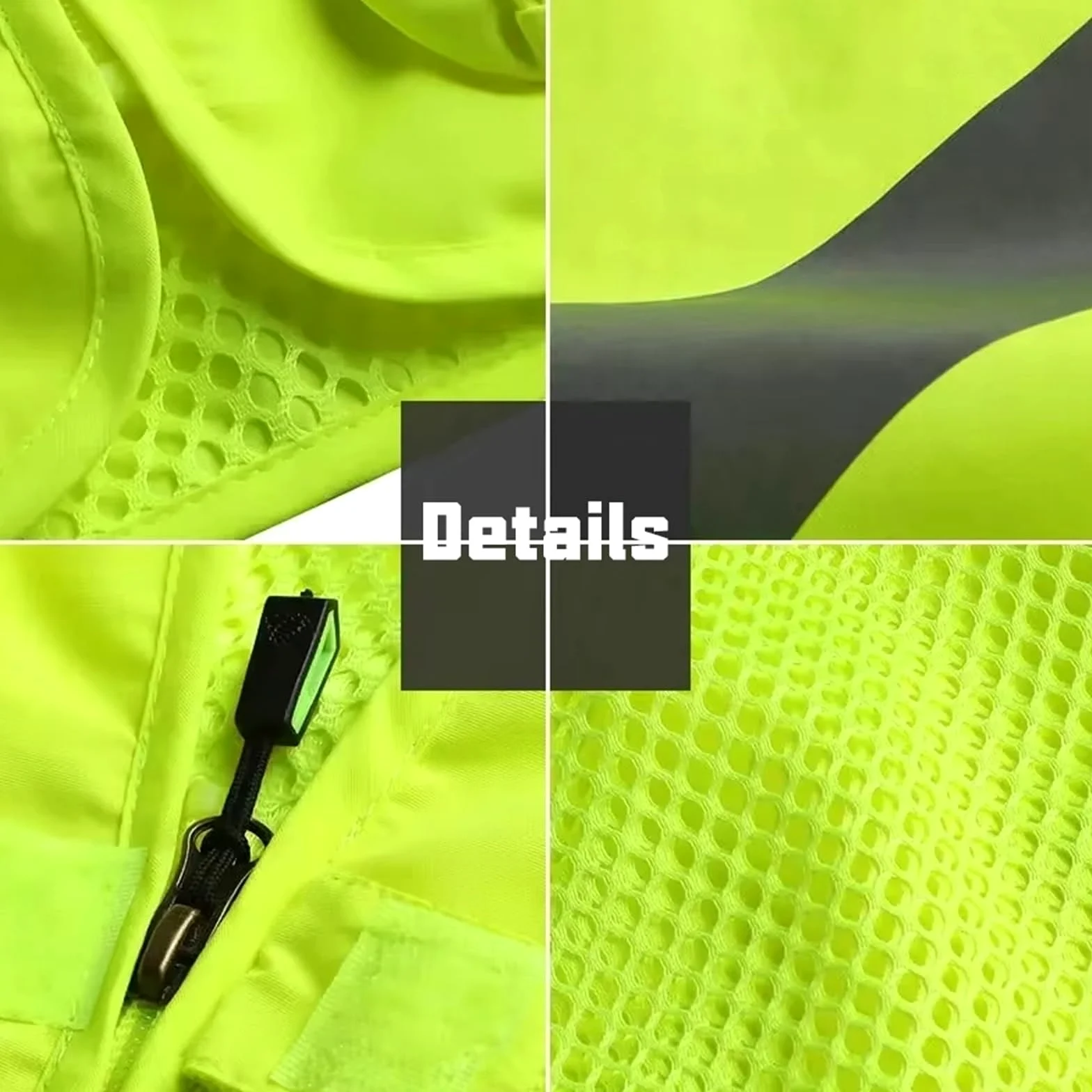 Chaleco de Seguridad Reflectante Chaleco de Seguridad for Hombre, Ropa Trabajo, Multibolsillos, fotografía, Senderismo, Pesca, Malla Transpirable, Alta Visibilidad(Color 49,L)