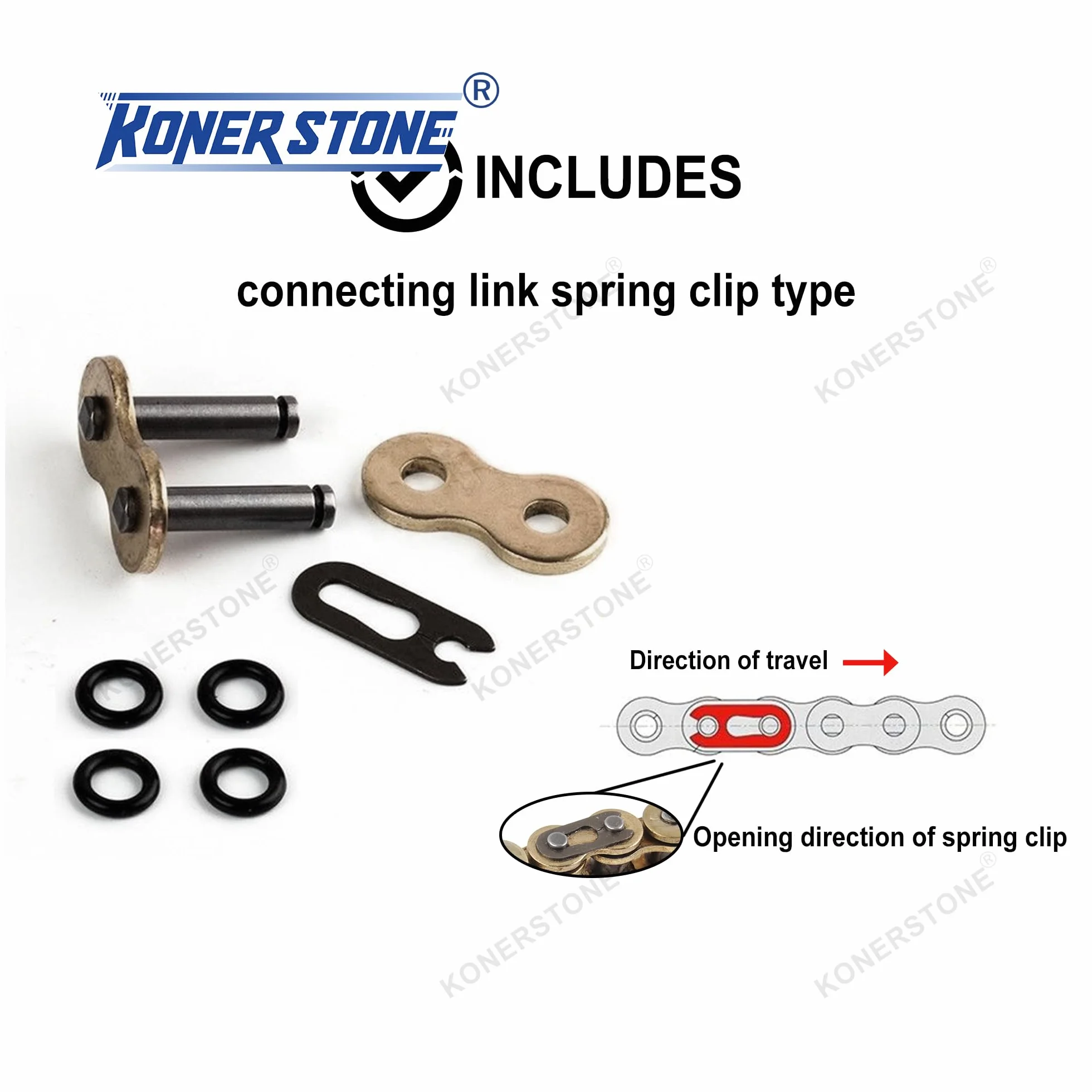 Cadena de Transmisión O-Ring 525-120 Eslabones con Eslabón de Conexión Rápida para Suzuki GSXR 600 1997-2023 DL650 Vstrom 650 / ABS/XT 2004-2023 SV650 SV650S 1999-2010 Accesorios motos Piezas Oro