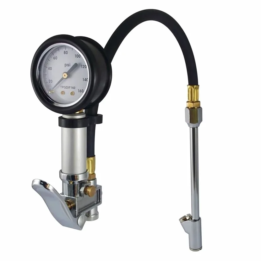 Manómetro de neumáticos Manómetro E Inflador De Neumáticos De Alta Resistencia, Inflador De Neumáticos De Camión De 160 Psi, Accesorios De Compresor De Mandril De Aire De Doble Cabezal For Coche