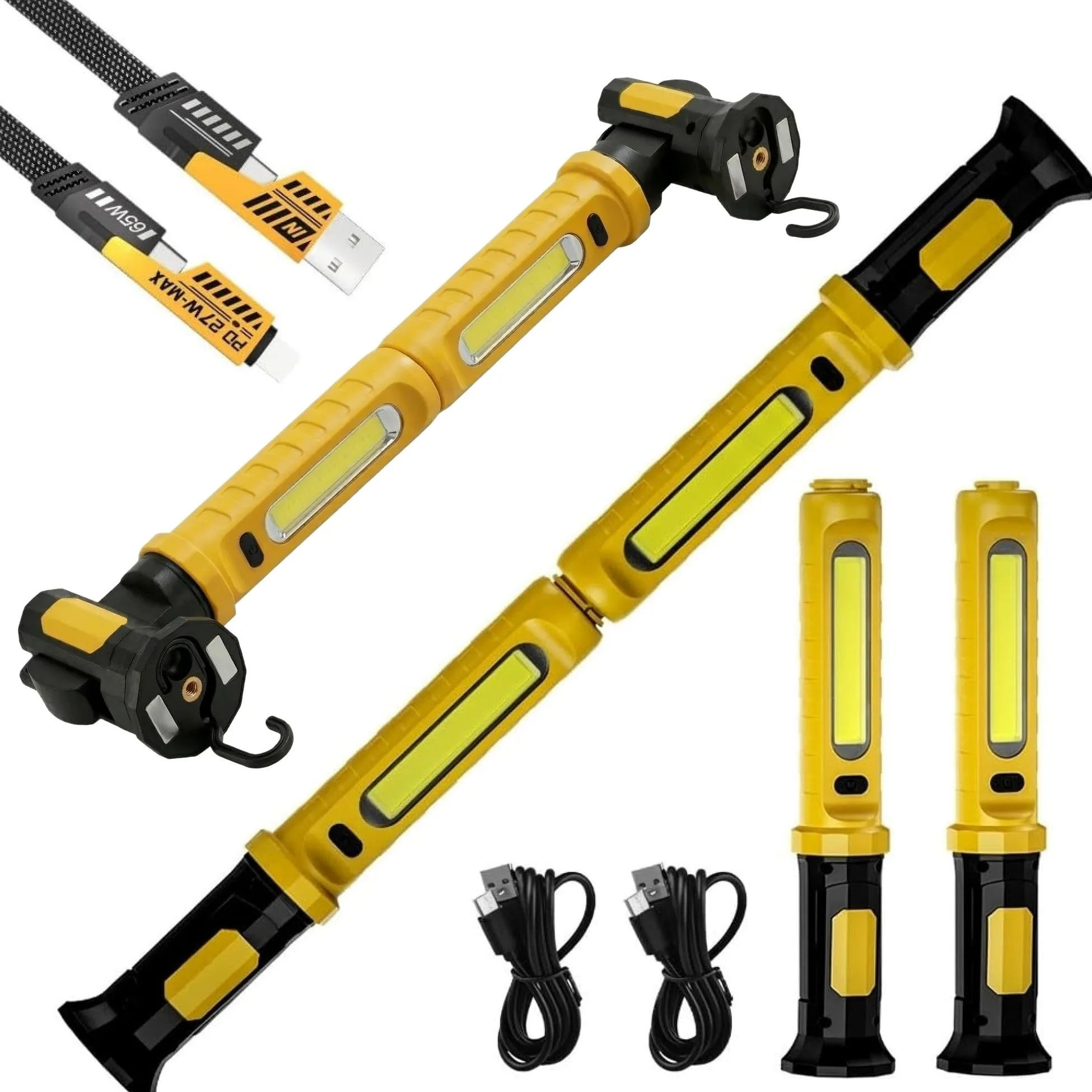 Linterna Taller Mecánico 3000LM 5200mAh 2 en 1 Separable Powerbank Imán Gancho IP54 Luz SOS Reparación Coche