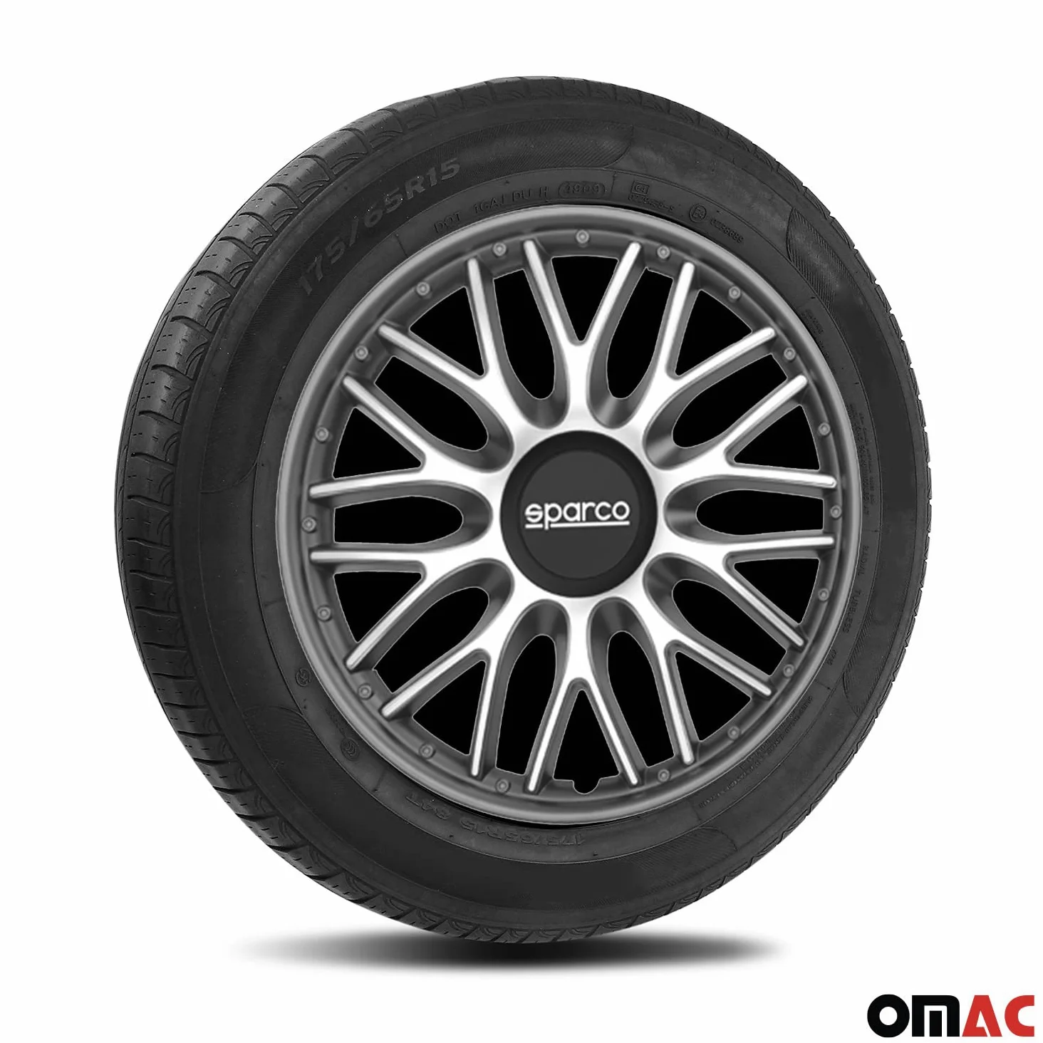 Radkappen Radzierblenden Sparco Roma 15" Zoll Coche Cubierta Juego Plata Gris 4X