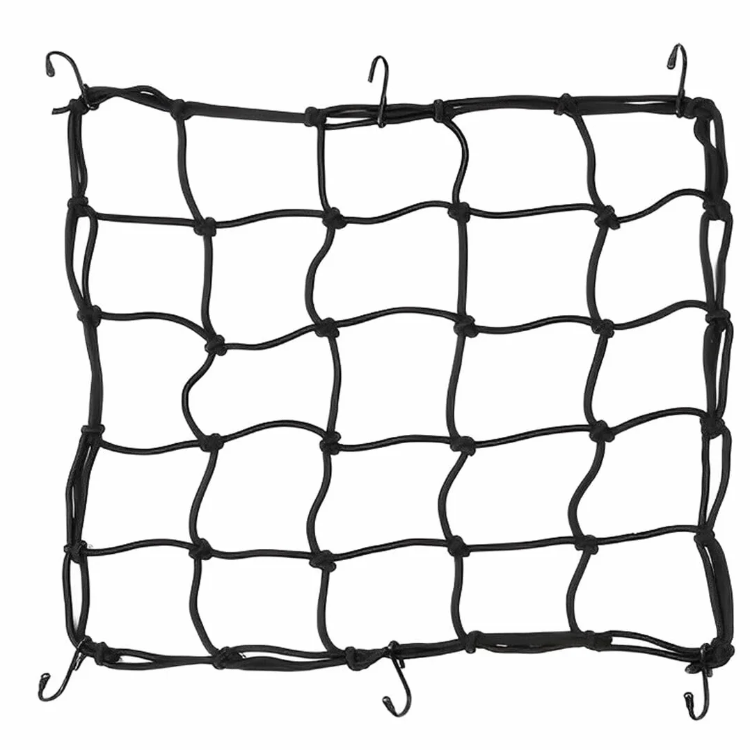 GXGM Red Elástica para Motocicleta, Cordones Elásticos con Gancho, Red Elástica, Cordones Elásticos con Ganchos, 40 X 40 cm (Negro), 1 Pieza