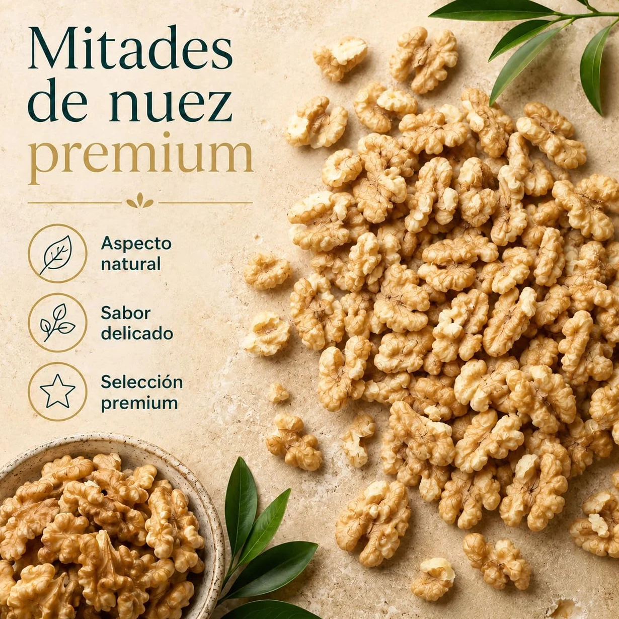 Samskara Nuez Pelada AL VACIO Gran Calibre a Mano Premium 600 g | Nueces Naturales Extra Light, Fruto Seco en Cuartos, Snack Gourmet 100% Natural sin sal