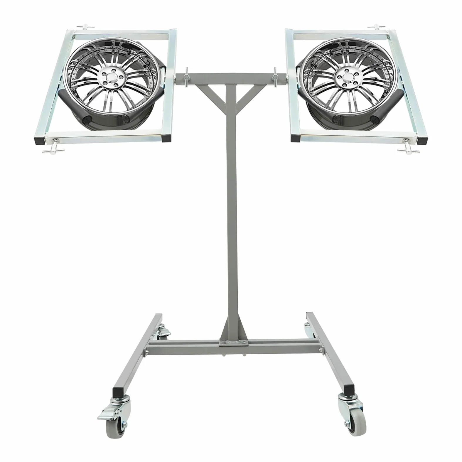 60 kg Felgenlackierständer con 360° Drehbaren Mounts con 4 ruedas, acero Autostoßstange Lackierständer para 2 llantas