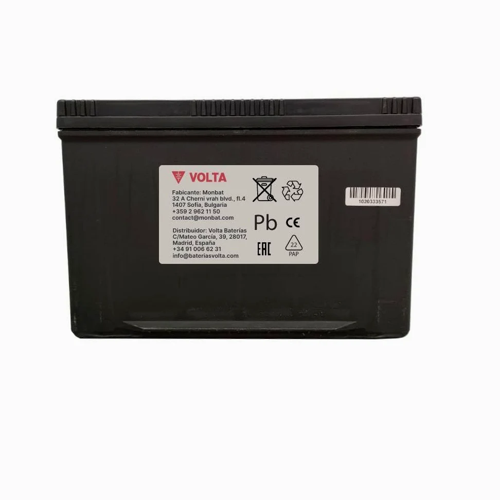 Bateria de Coche Marca Asiática 75Ah 600A Volta A750D - Borne +Dcha - Medidas Largo 260 x Ancho 173 x Alto 226 mm con 2 años de Garantía - Fabricación Europea.