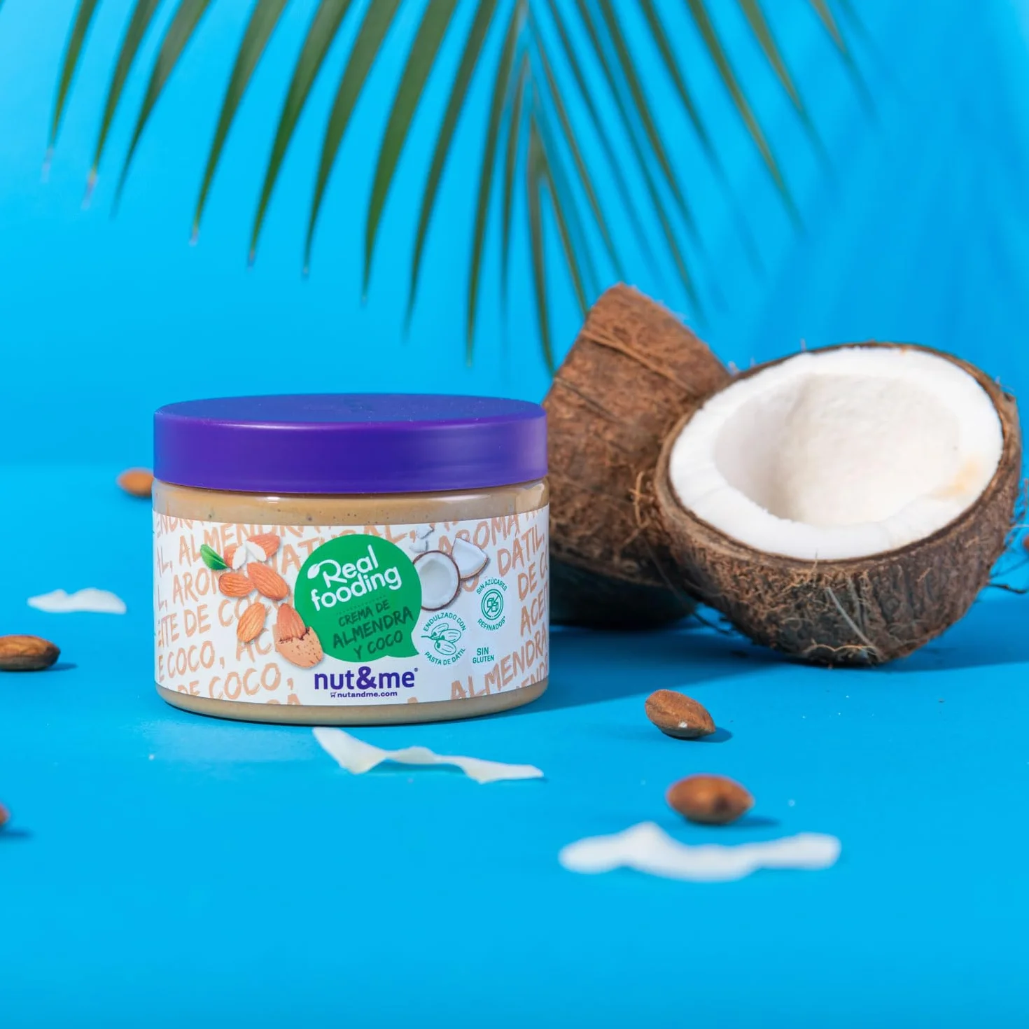 Crema de almendras y coco Realfooding 250 gr nut&me Sin azúcar añadido Baja en carbohidratos Sin lactosa Sin gluten