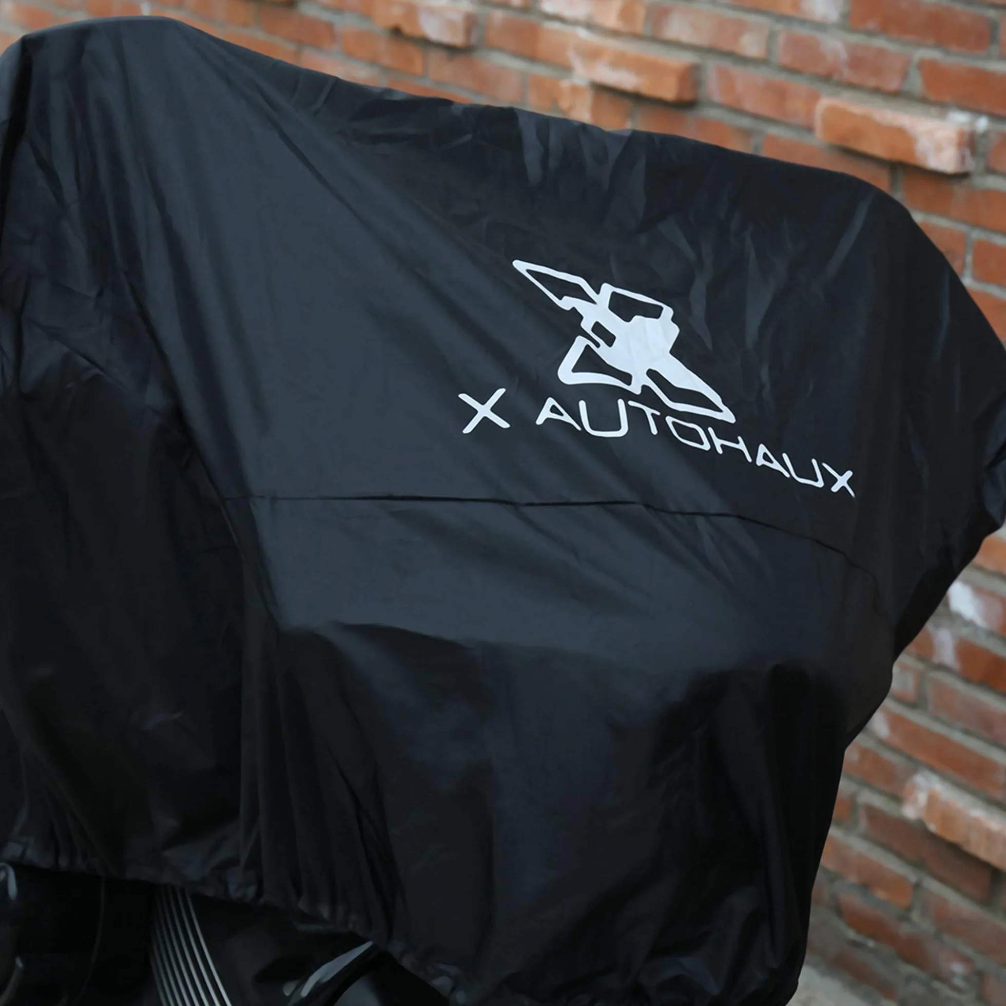 X AUTOHAUX - Funda Ligera para Moto, Media Funda, para Exteriores, Impermeable, Protector de Lluvia y Polvo, para la mayoría de Deportes, Aventura, Touring, Cruiser, Negra, Talla L