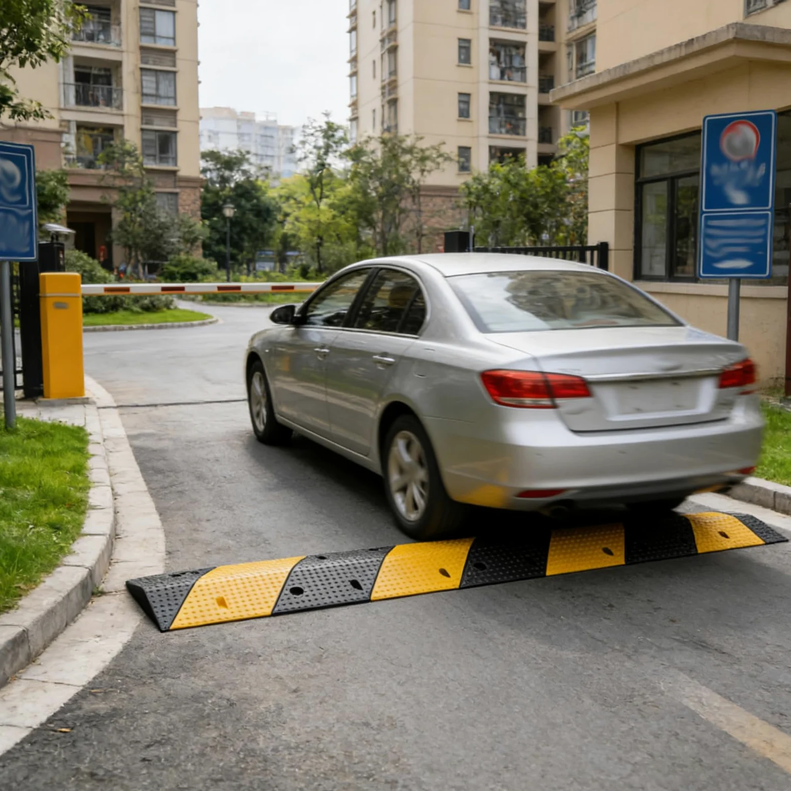 Badenes De Goma,Reductor De Velocidad,Reductor Velocidad Coche,Badenes De Goma para Rampa Garaje,Antideslizante Badenes para Garaje,FáCil De Instalar,para Rampa,Garaje,Carretera