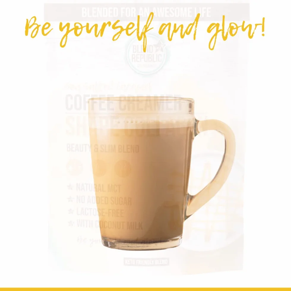 BLEND REPUBLIC Keto Coffee Creamer Caramel 300 g con aceite MCT, aceite de coco y colágeno, sin lactosa, sin azúcar añadido
