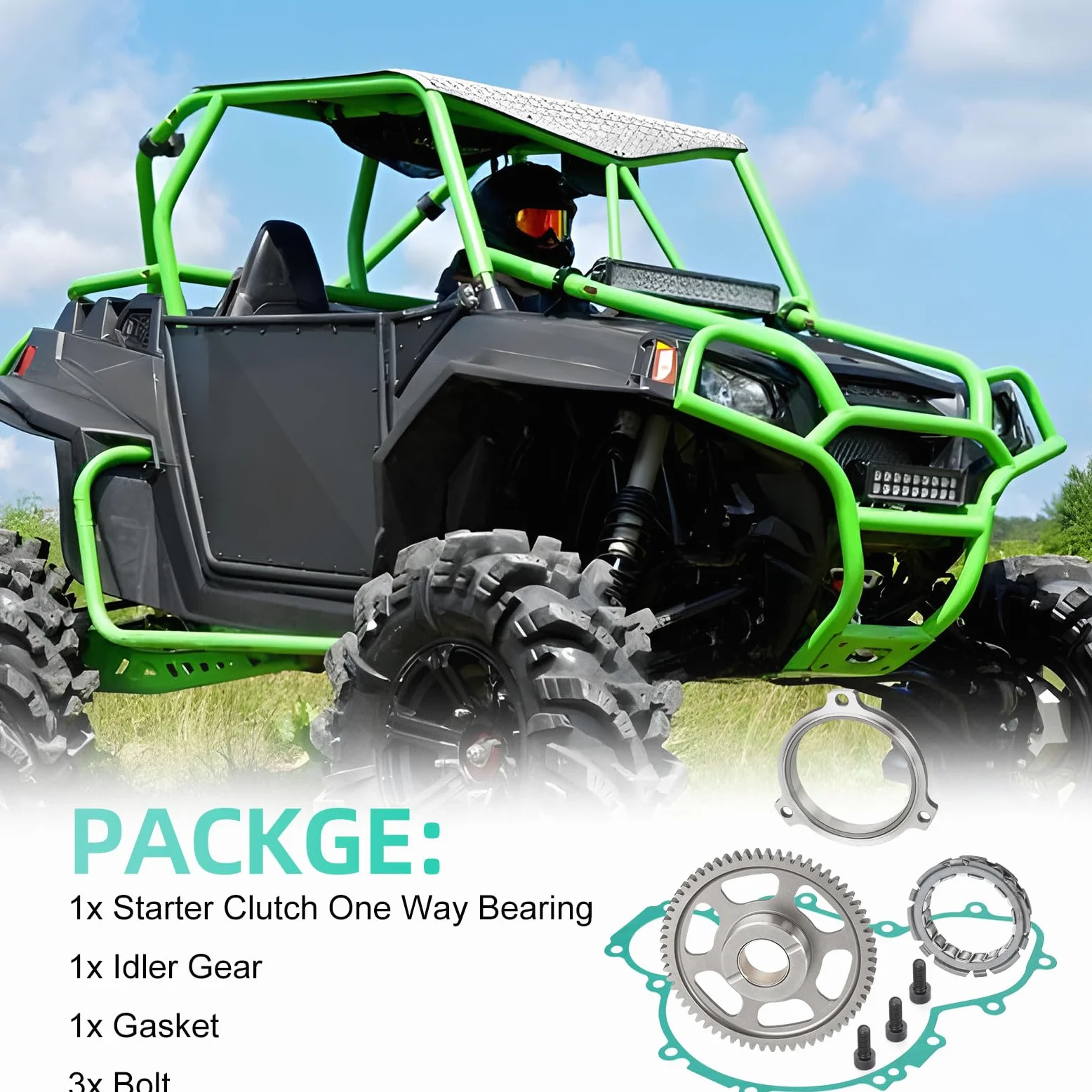Kit de juntas de engranaje loco de embrague de arranque de rodamiento unidireccional para Polaris RZR 900 XP 2011-2012 RZR 900 XP 4 2012 6230467 1204184