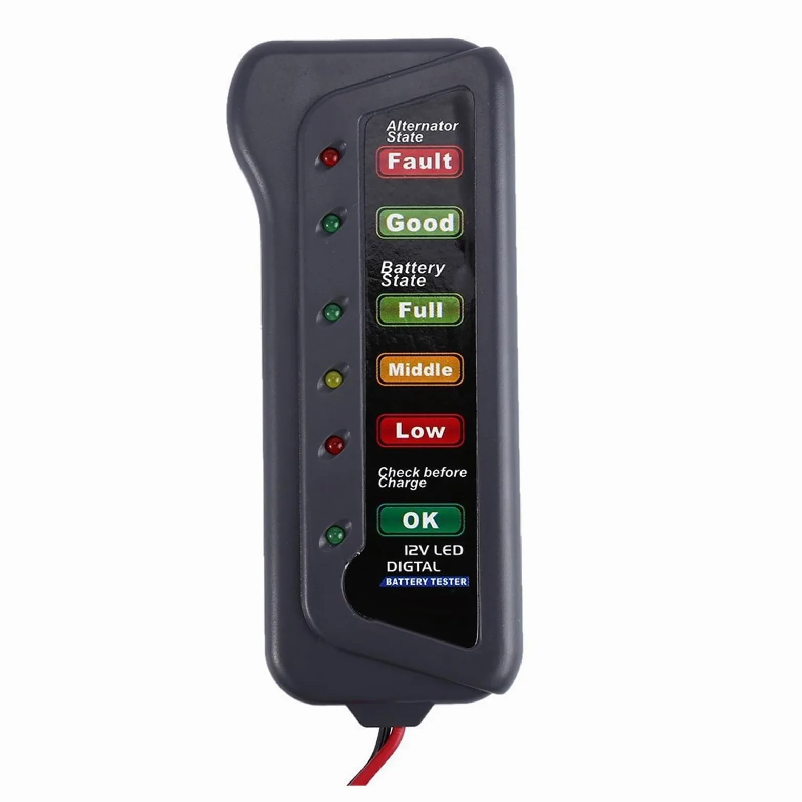Probador De Batería Digital De Coche Probador De Alternador Automático Con Pantalla De 6 Luces LED Herramienta De Diagnóstico De Batería De Estilo De Coche