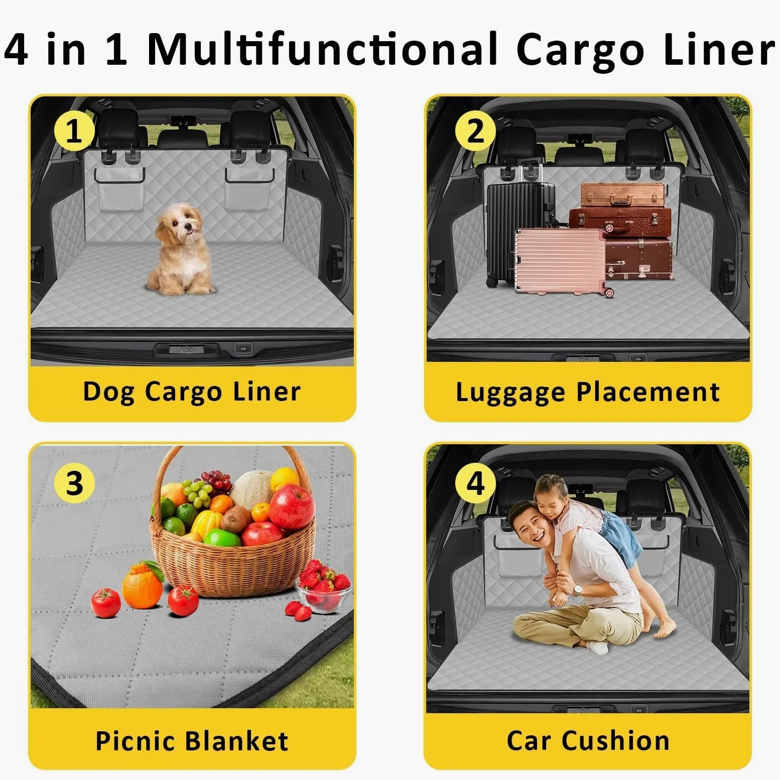 Protector Maletero para Tapete para Maletero de Perro, Funda Universal para Asiento de Coche, Impermeable, Antideslizante, 183 x 104 cm