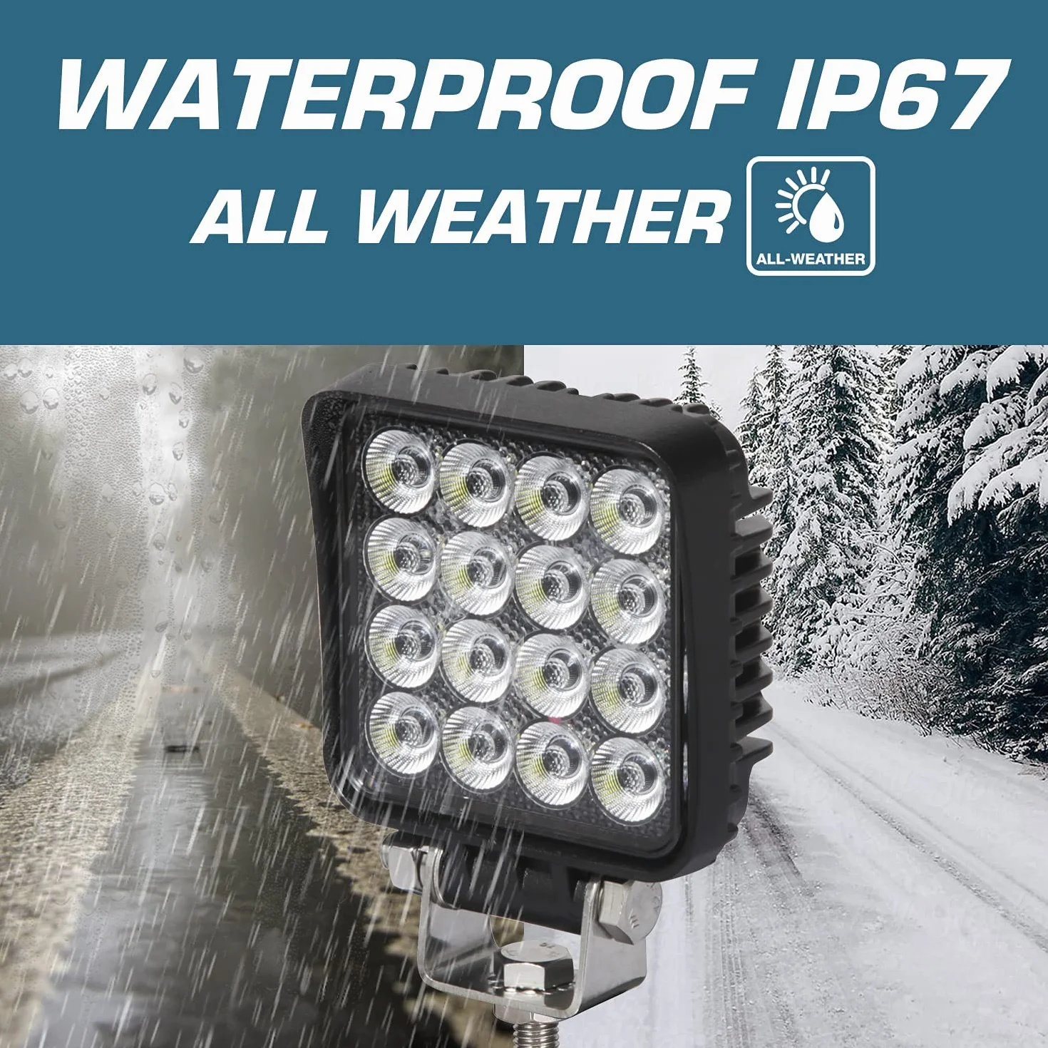 Ryme Automotive Foco de Trabajo LED 16W 1500 Lúmenes 10-30V IP67 Faro LED para Camión Coche 4x4 Tractor