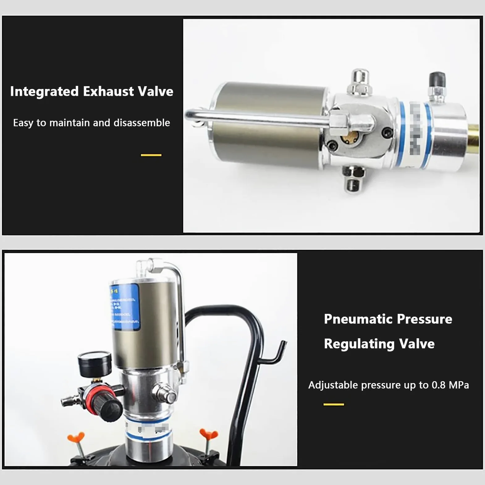 Bomba Neumática de Grasa 60:1, Lubricación de Alta Eficiencia | Presión Ajustable, Caudal de Aceite de 0,85 L/min, para Maquinaria y Equipos de Construcción