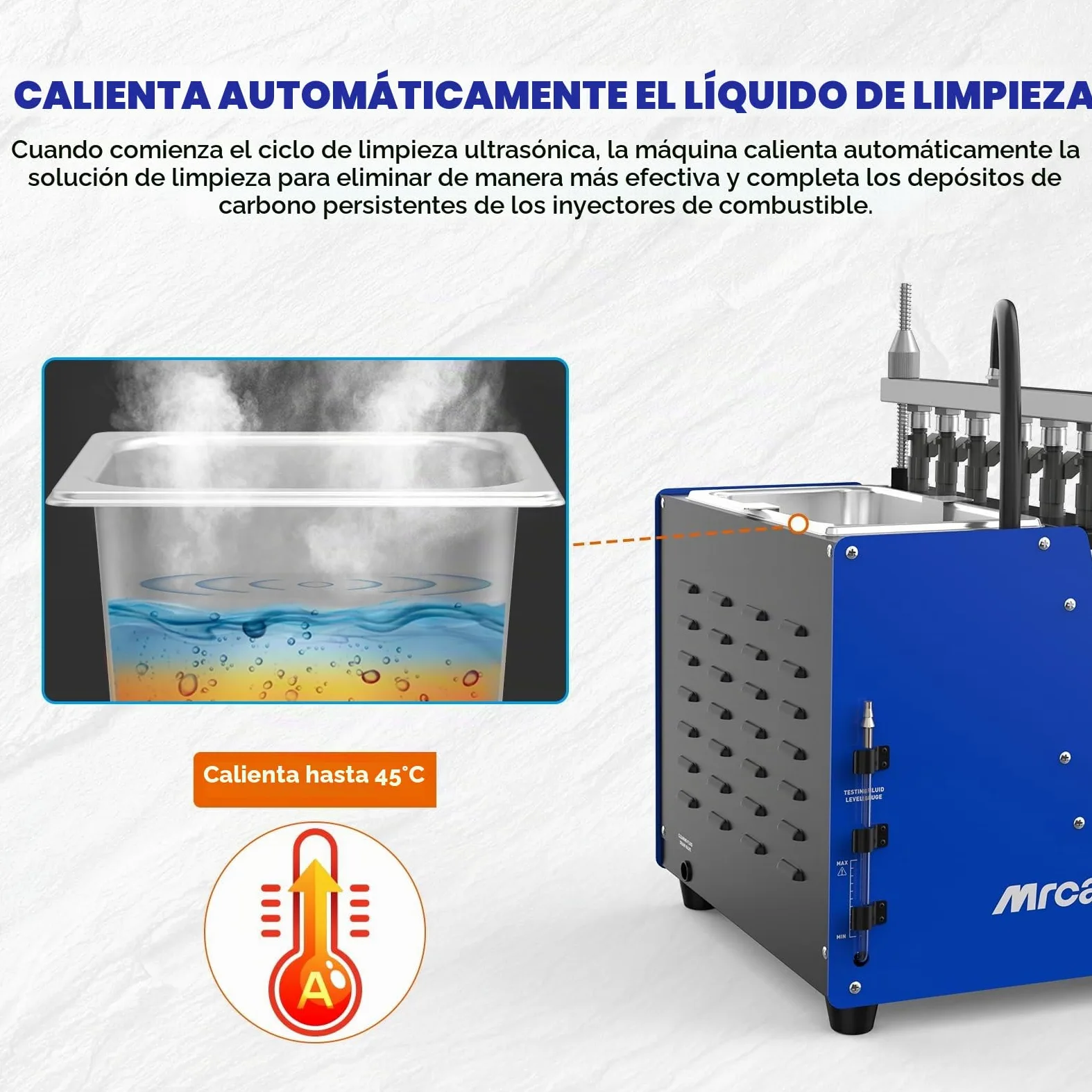 MR CARTOOL V310 Equipo Limpiador y Probador de Inyectores de Combustible, Kit de Limpieza Ultrasónica 110V/220V con 6 Cilindros para Inyectores Estándar GDI/EFI/FSI de Diésel y Gasolina