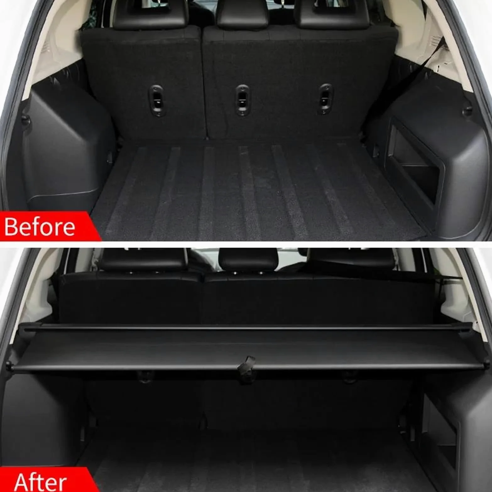 Genérico para Jeep para Compass para Patriot 2007-2012 Cubierta Retráctil Carga Maletero Estante Paquetes Escudo Impermeable Privacidad Automóviles Cubierta Carga Retráctil Maletero Coche(Canvas)