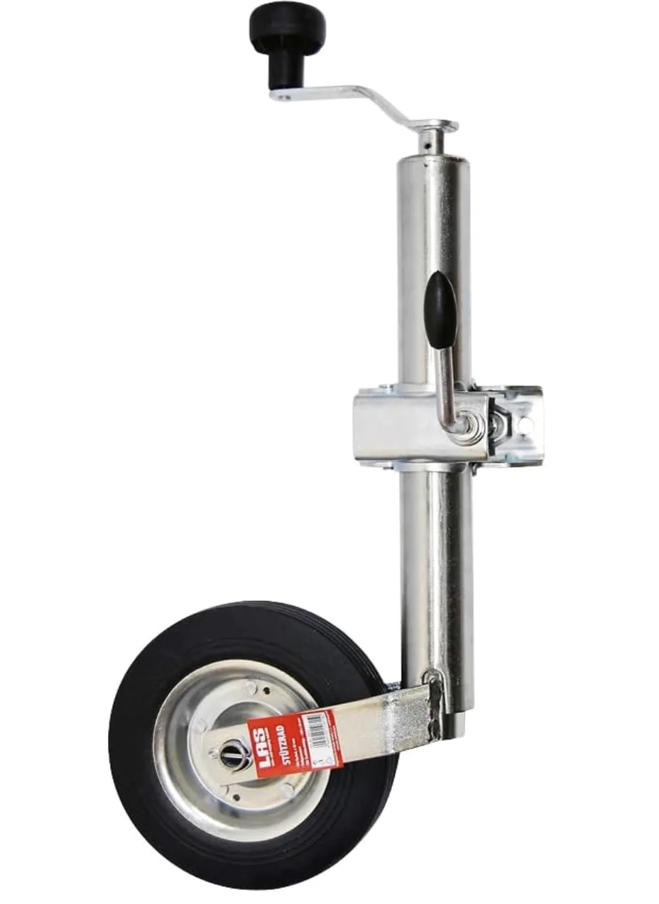 LAS 10617 - Rueda de Apoyo con Soporte de sujeción, Rueda de Caucho Completo de 48 mm, 200 x 50 mm, negro