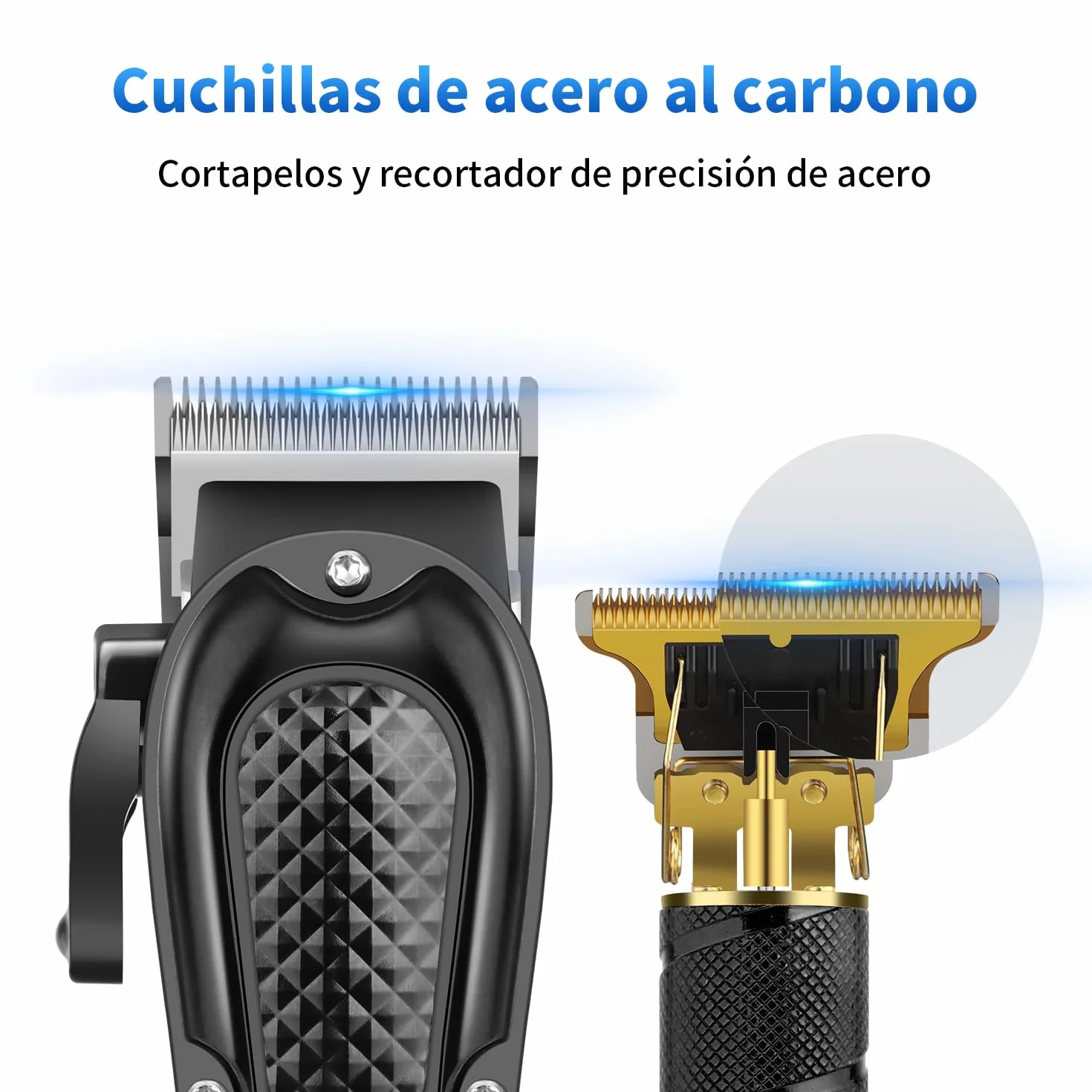 HIENA PRO Maquina de Cortar Pelo Inalámbrico Cortapelos Recortador de Barba Kit Completo 3 Piezas