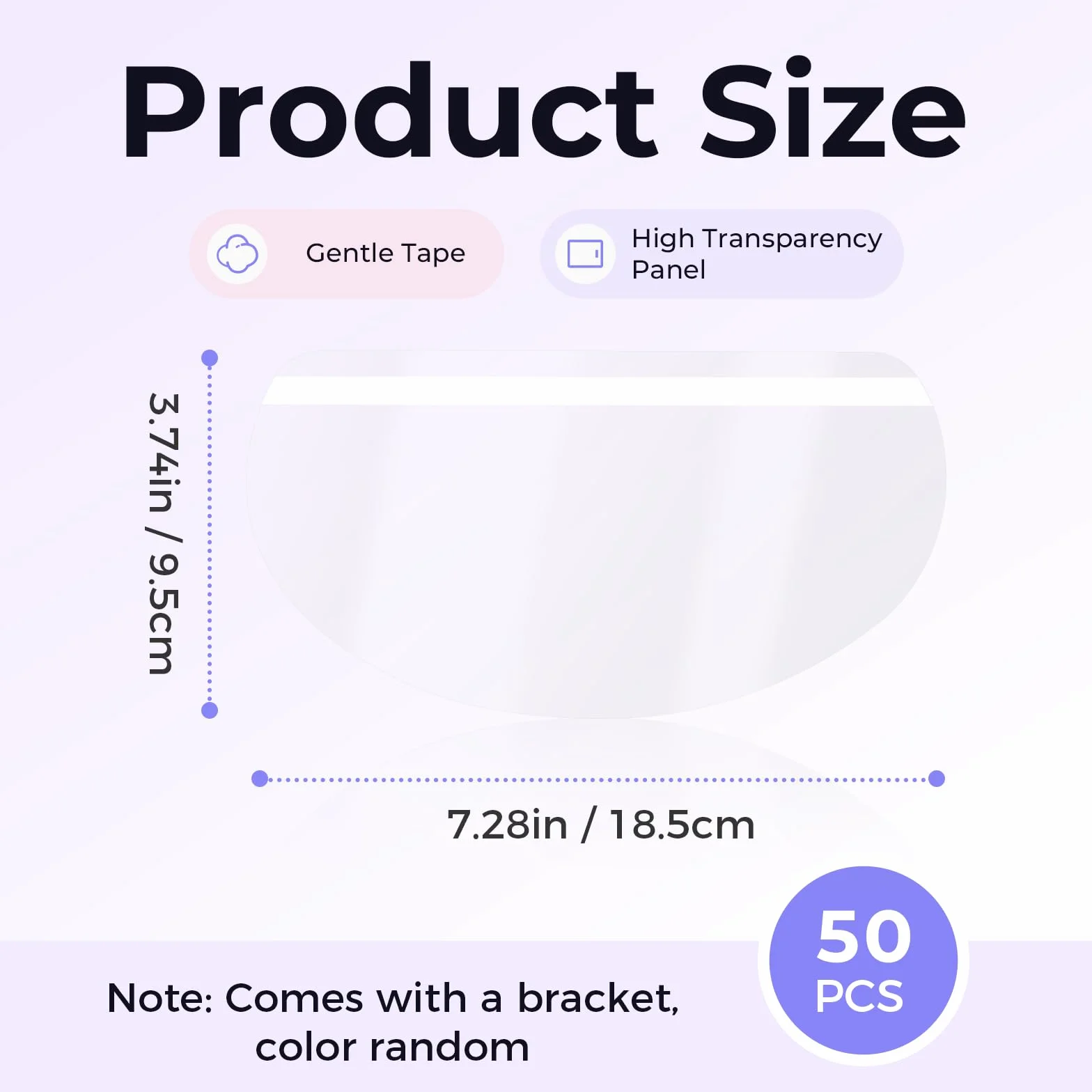 50 protectores faciales desechables con tira adhesiva, recortadora de flequillo transparente, protector de frente para el cabello, tinte para el cabello, suministros de peluquería