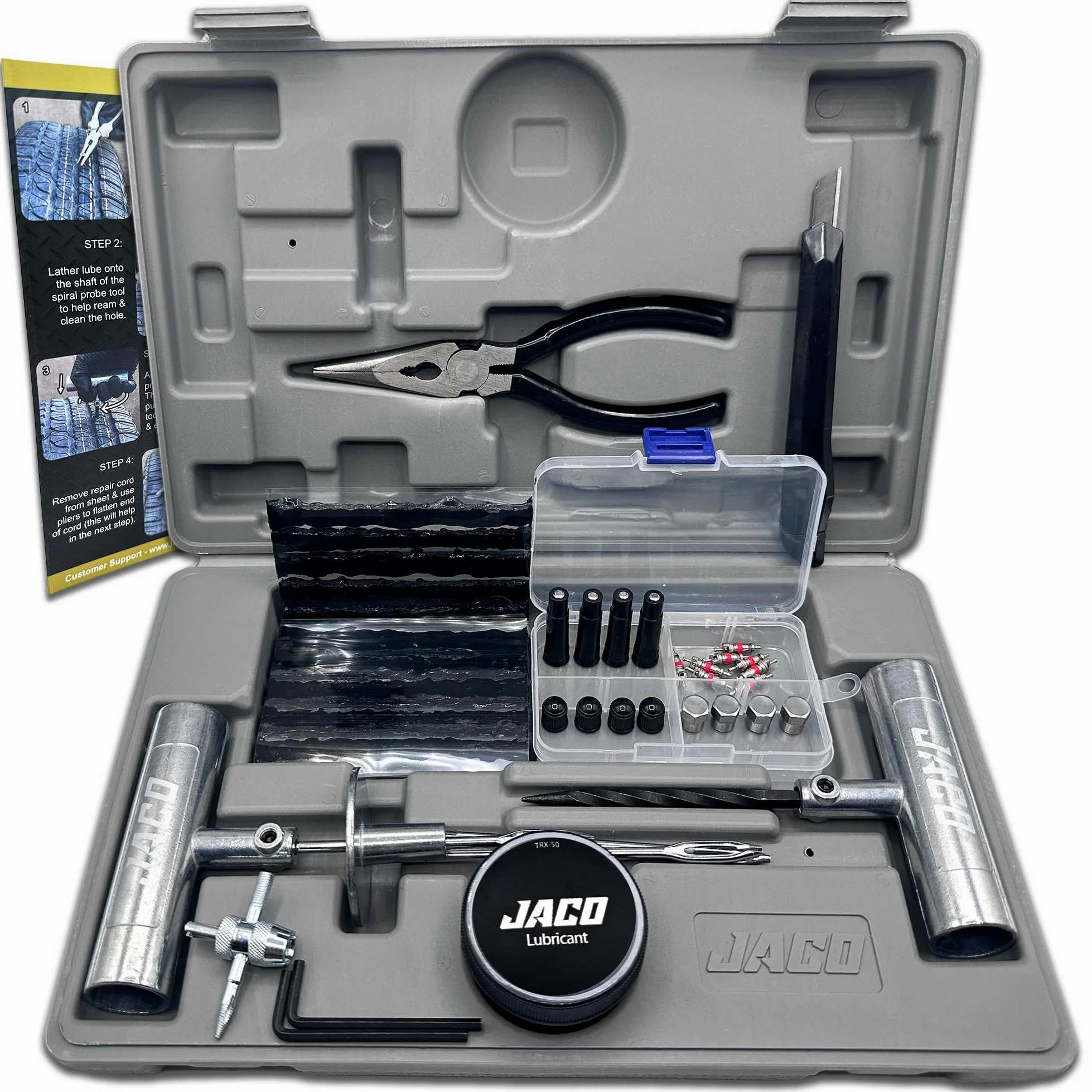 JACO TRX-50 - Kit de reparación de neumáticos de alta resistencia - Kit de tapones universales para neumáticos