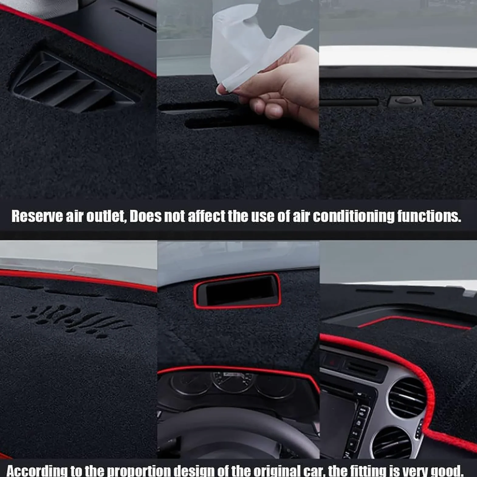 Almohadilla Protectora Salpicadero para Citroen C1 2005-2014, Consola Anti-UV Alfombra Parasol Protector Alfombrillas Antideslizantes Interno Accesorios