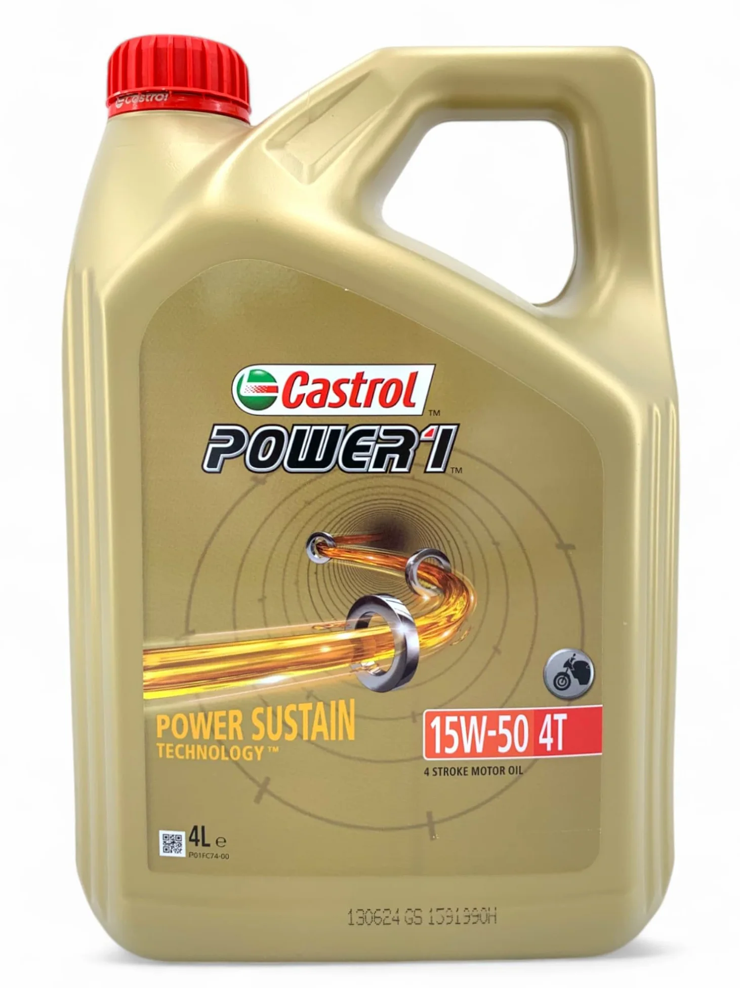 Aceite motor 4 tempi 15w50 lubricante Castrol Power1 4T 15W-50 con Llavero sacacorchos 2x4lt