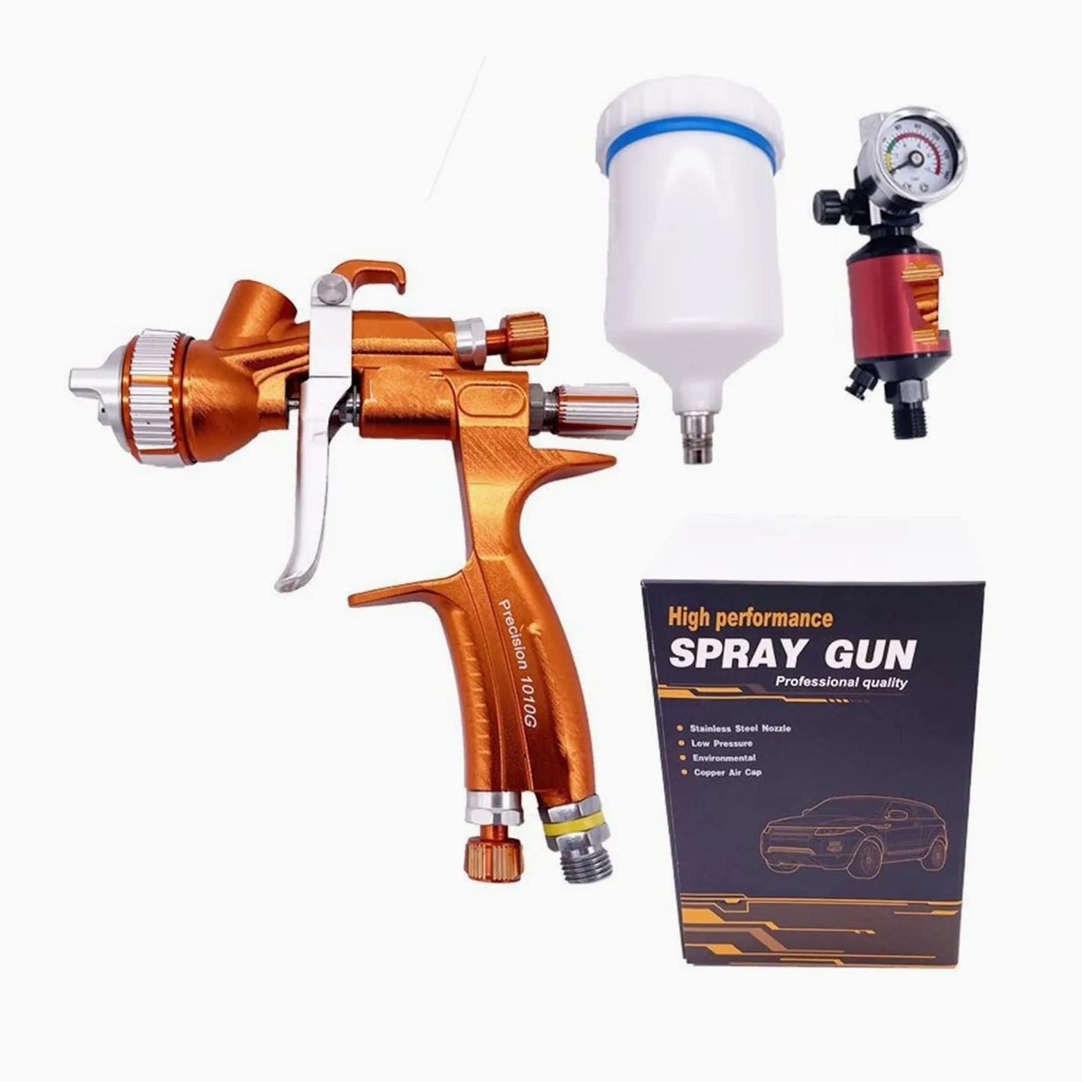 Boquilla Bomba de Engrase Pistolas de Pintura con Boquilla de 1,3 MM, Pistolas pulverizadoras industriales de Alta atomización con aerógrafo 959G Boquilla engrasadora(Mini 0.8MM)