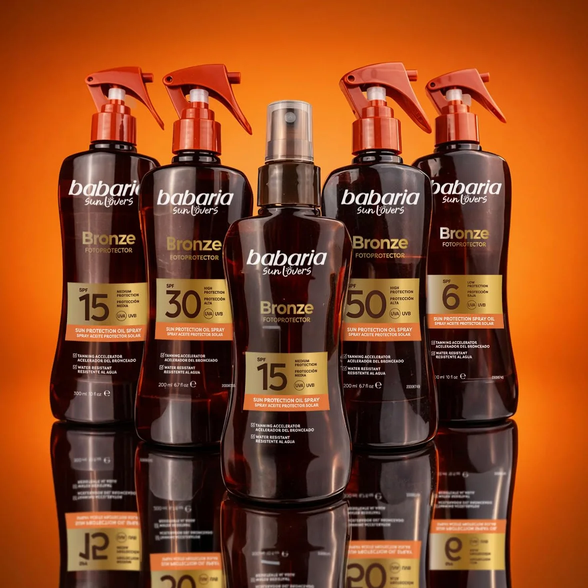 Babaria Bronceador Cuerpo Protector Solar 50 Spray 200 ml Acelerador Bronceado Coral Friendly
