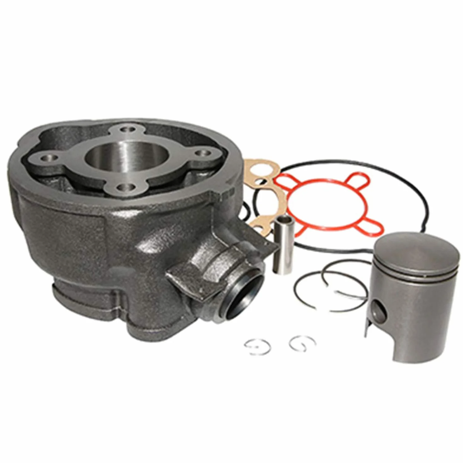 ALGI NC 12527 - Cilindro para Minarelli AM6 50 CC de 2000, émbolo de Hierro Fundido, Nueva fijación con Junta para Motor (refrigeración líquida para Motor de 2 Tiempos)