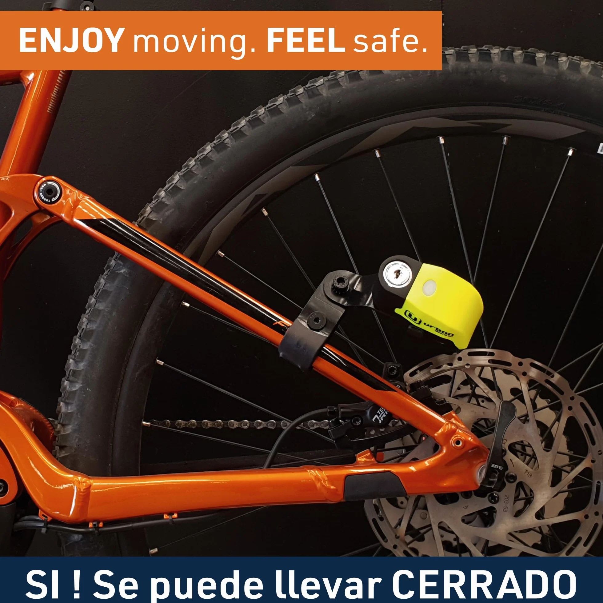 URBAN UR6 Candado Moto con Alarma Inteligente | Antirrobo Disco Más Eficaz | Hi-Tech, 120db, LED, Warning Sensibilidad A+, Pila CR2 Larga Duración, Más Impermeable, Pinza 6mm Universal Scooter Bici
