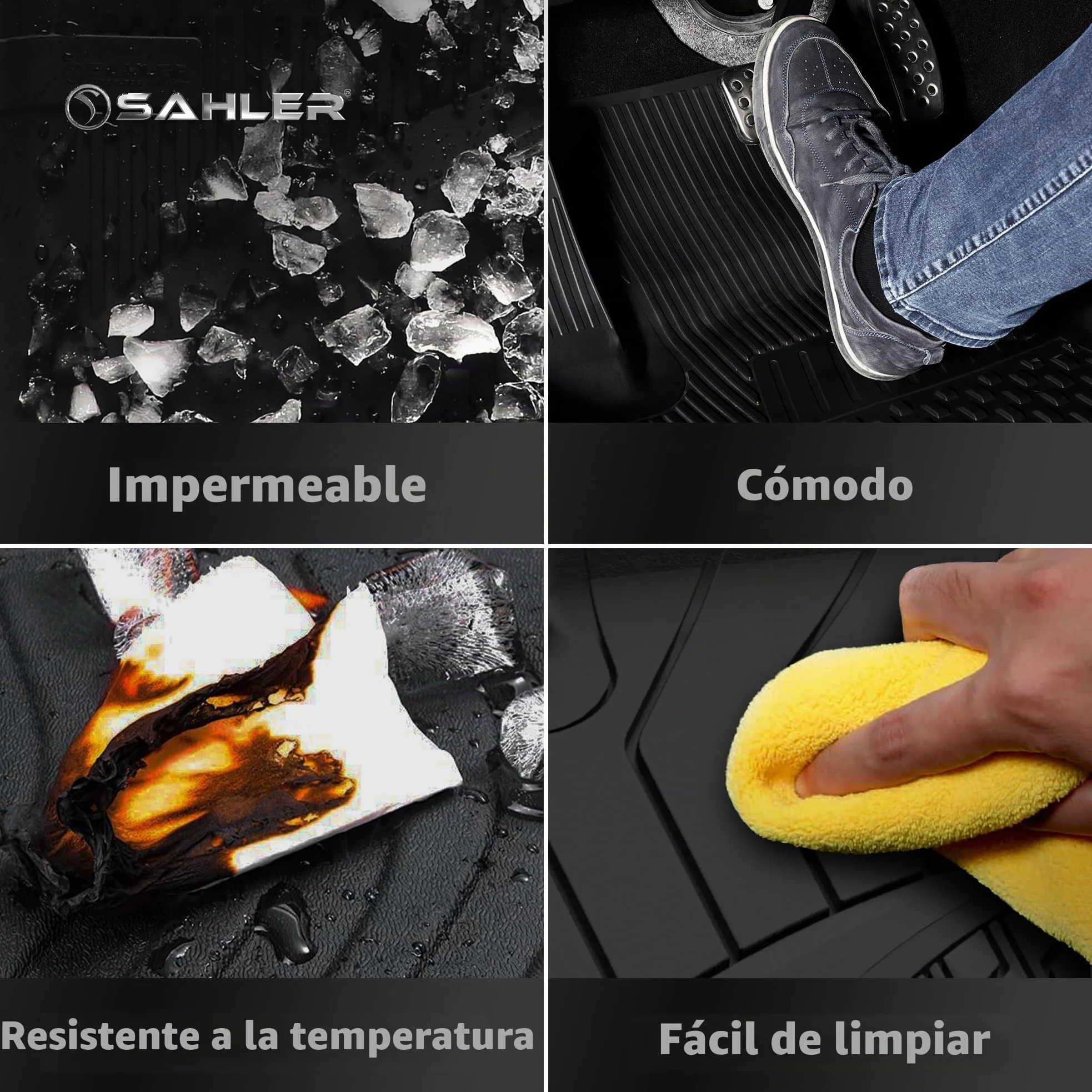 Sahler Alfombrillas de Coche compatibles con Peugeot Rifter 2018-2026 | 4.5D Premium TPE Goma Antideslizante Alfombrillas de Goma Impermeable Coche Coche Negro