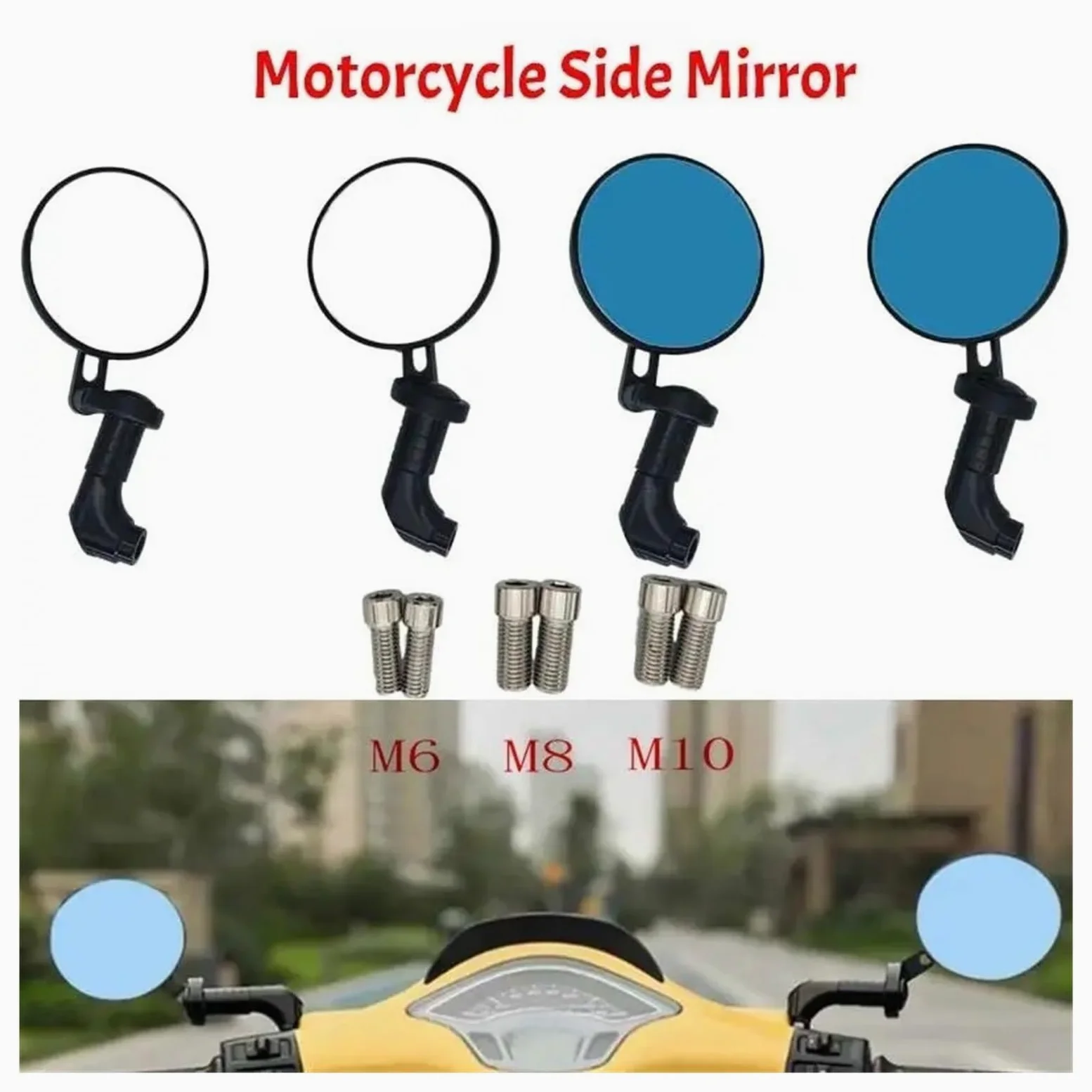 Espejo Retrovisor Universal para Motocicleta, De Aluminio CNC, para Manillar De Scooter, Accesorios para Motocicleta Espejo Retrovisor Motocicleta
