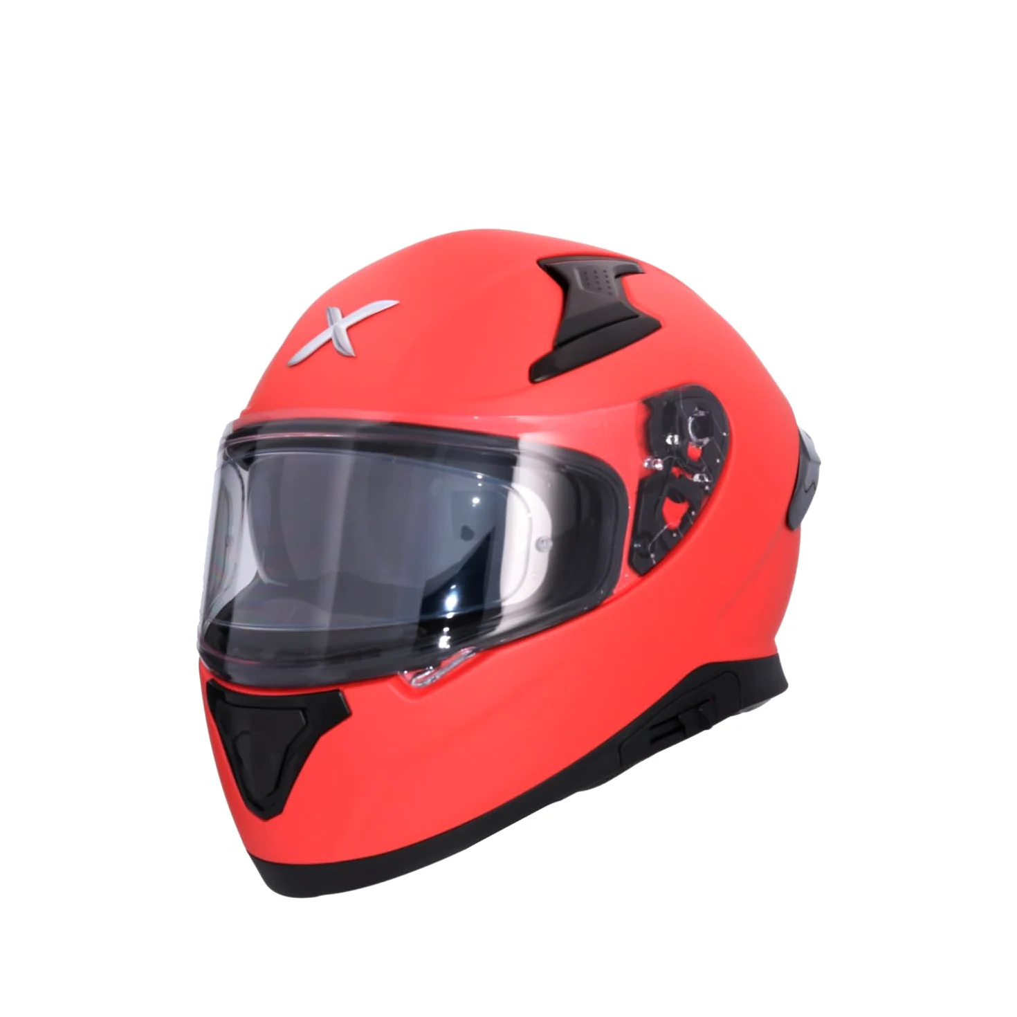 Casco AXOR Apex Solid Casco Integral de Moto Rojo Mate con Pantalla Extra y Lente Solar, Diseño Deportivo, Talla XS