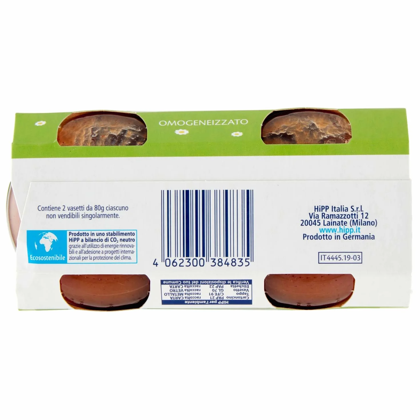 HiPP Omogeneizzato Biologico di Prugna e Mela 4+ Mesi, 2 x 80g