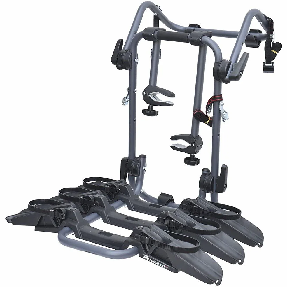 Portabicicletas trasero Peruzzo Pure Instint, 3 bicicletas, compatible con Peugeot Partner Tepee desde 2015 en adelante – Max 45 kg – También para bicicletas eléctricas y Fat Bike – Homologado